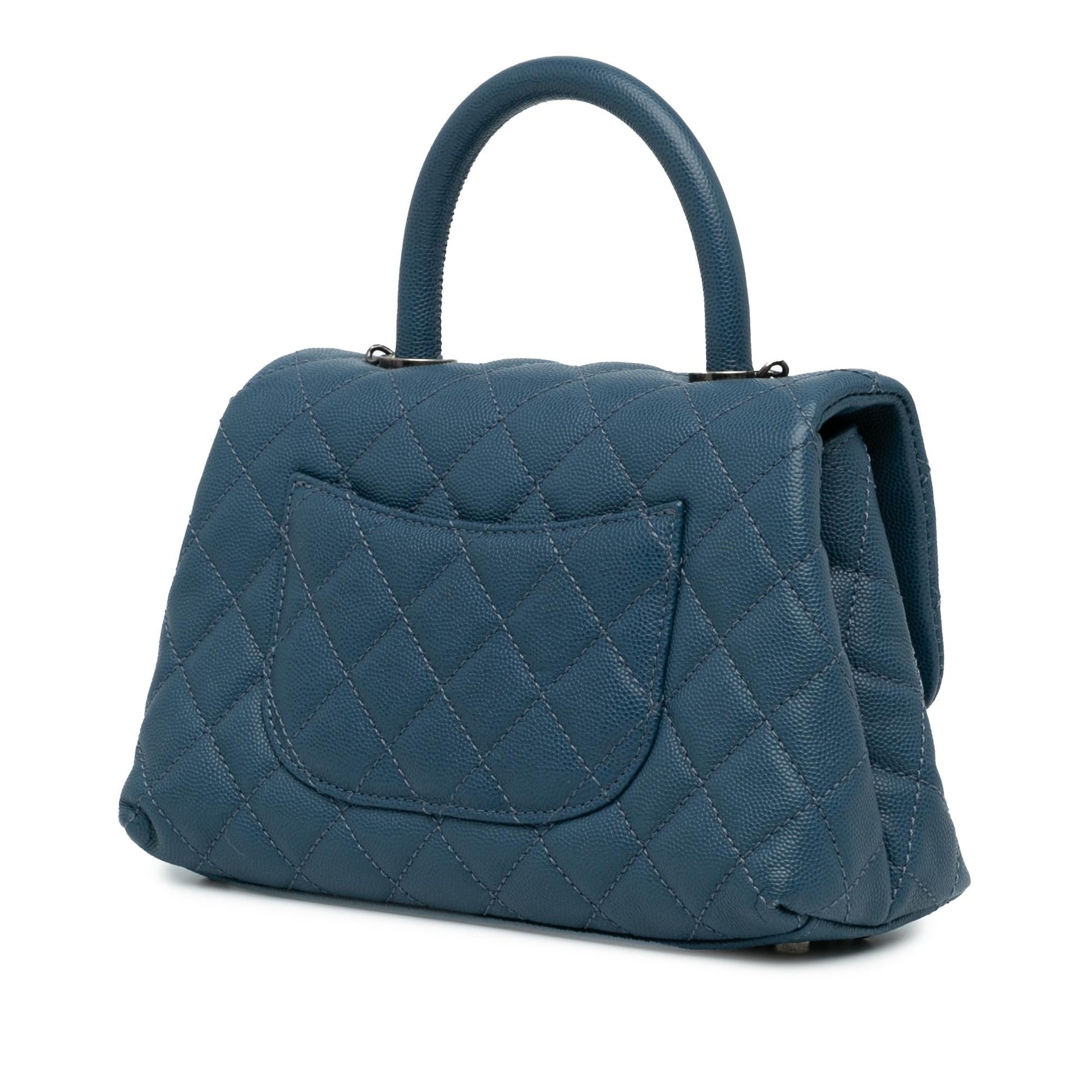 Chanel Quilted Caviar Coco Top Handle SHG-0p2bzJ Mini Bag