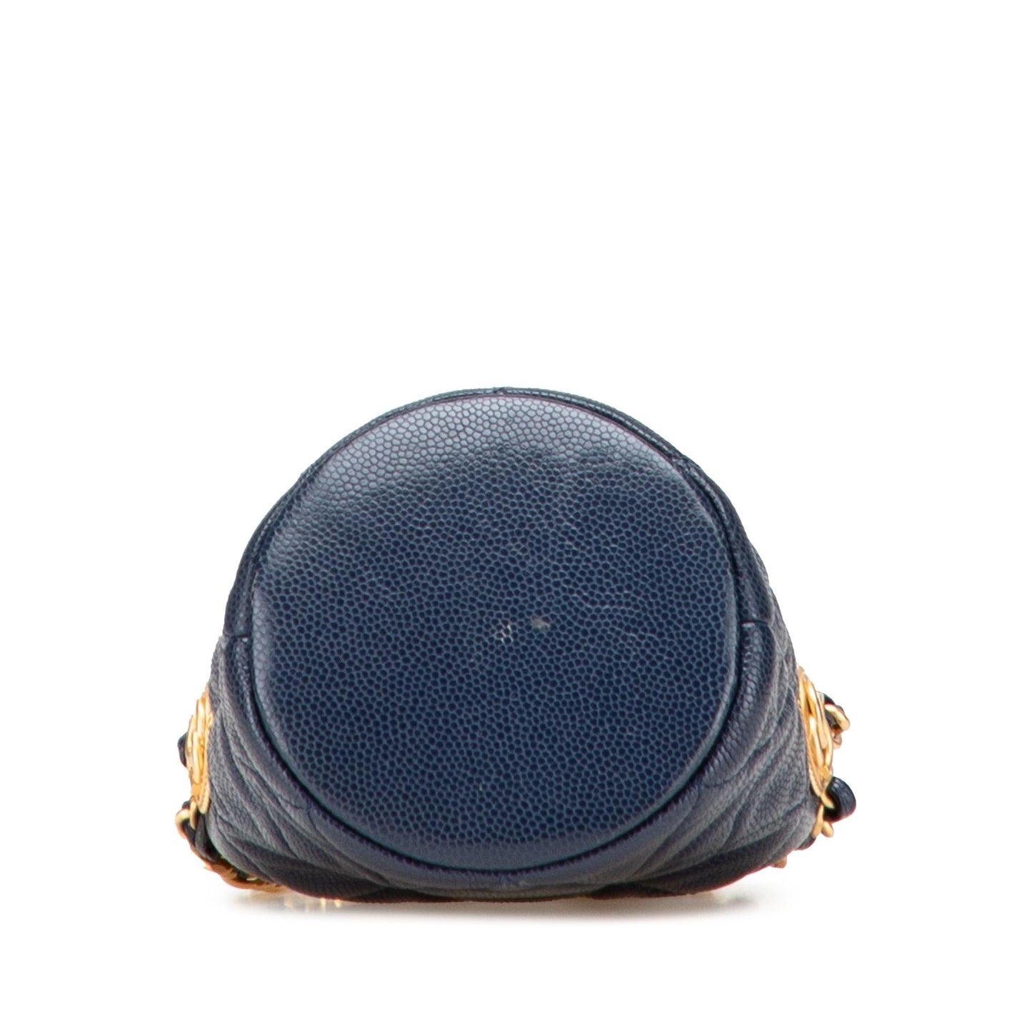 Chanel Quilted Caviar Medallion Charms Drawstring Bucket Key Chain