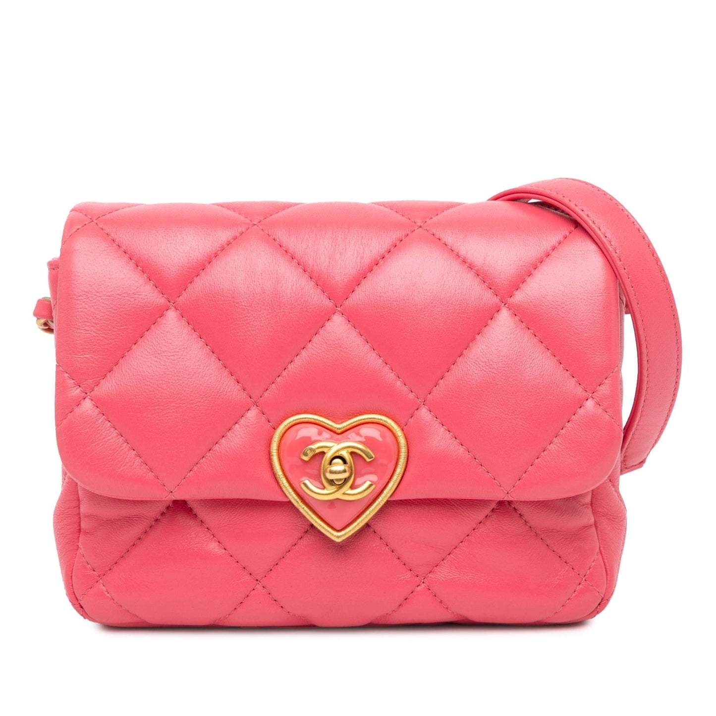 Chanel Quilted Lambskin Acrylic Coco Love Flap Mini Bag Love Flap