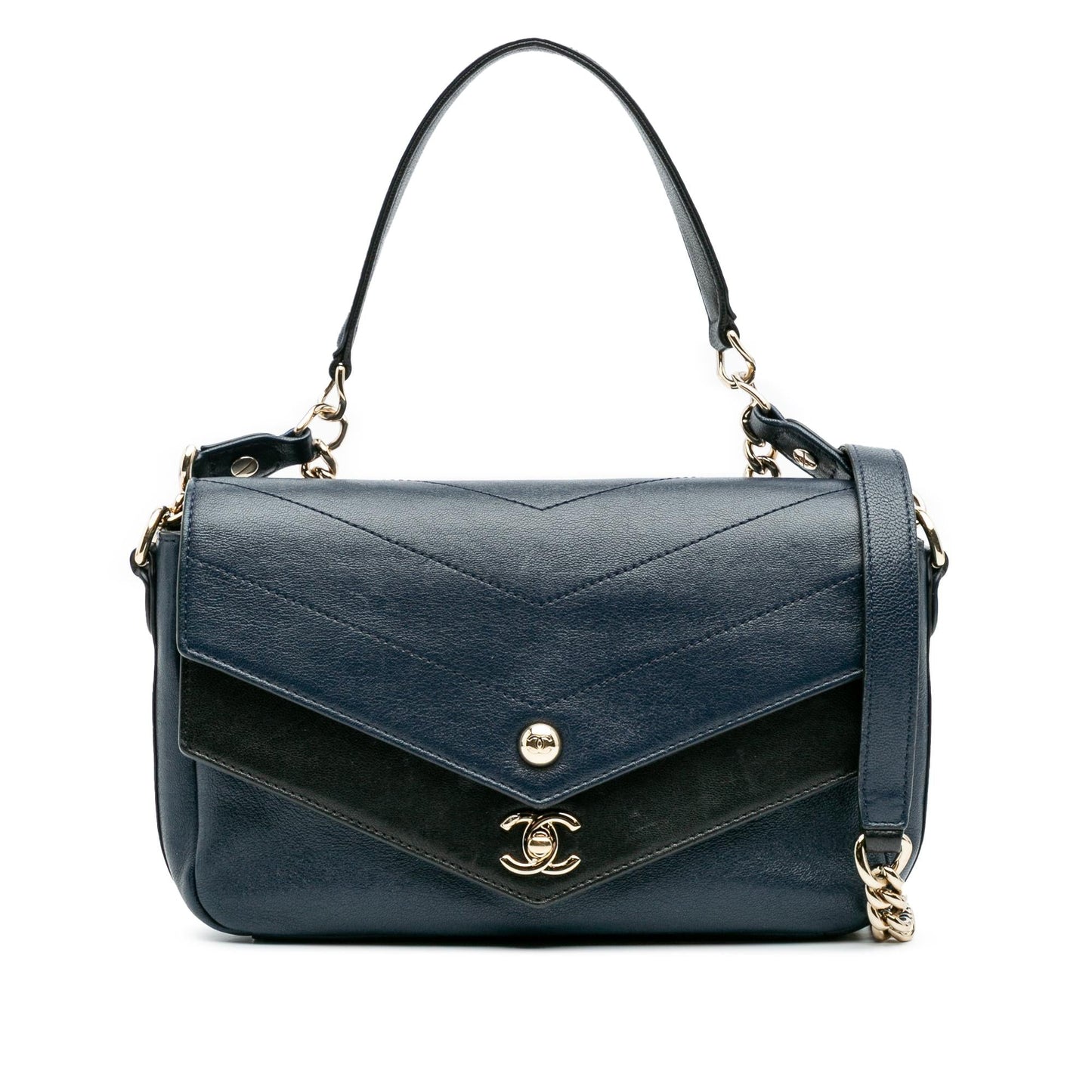 Chanel Quilted Sheepskin Double Chevron Flap Mini Bag