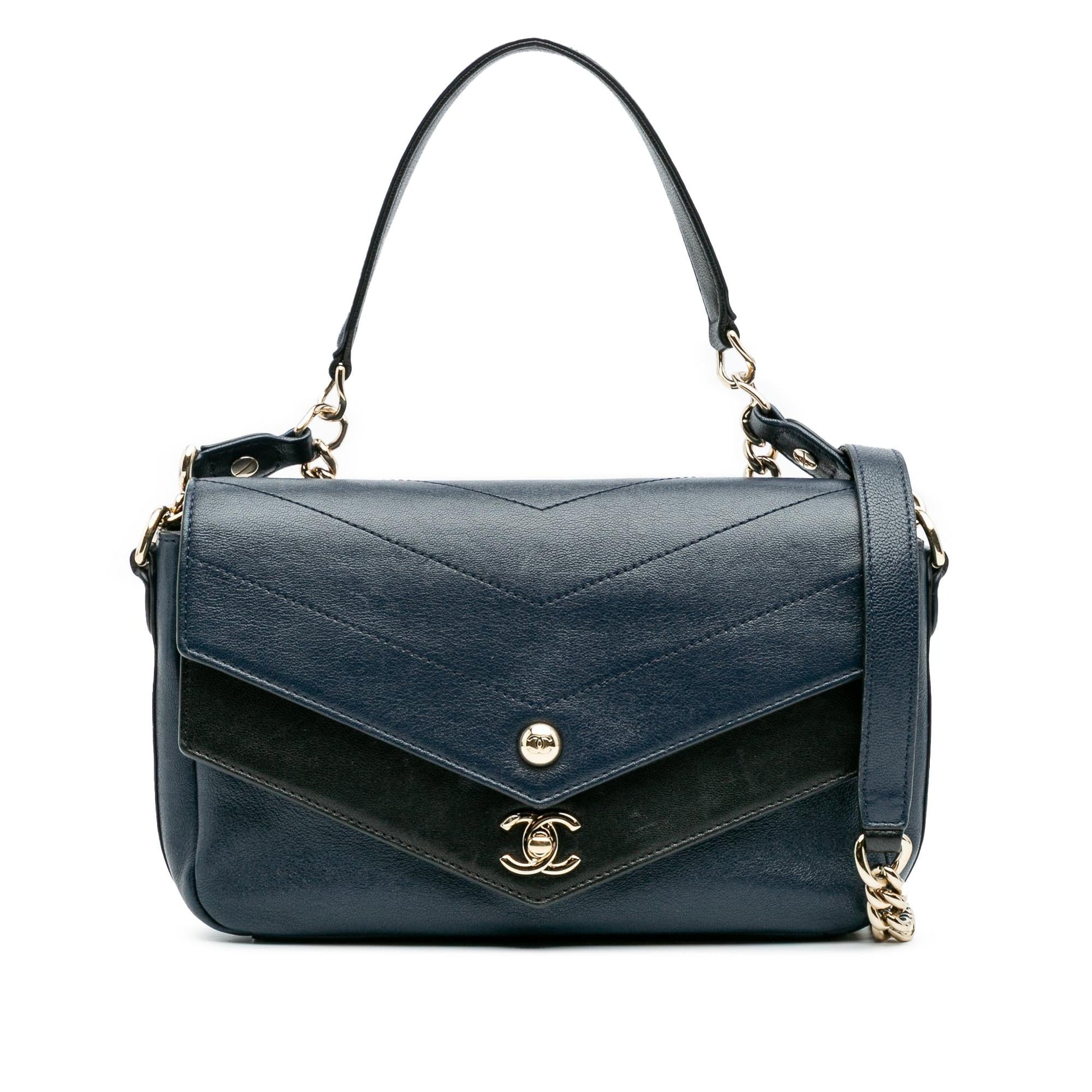 Chanel Quilted Sheepskin Double Chevron Flap Mini Bag