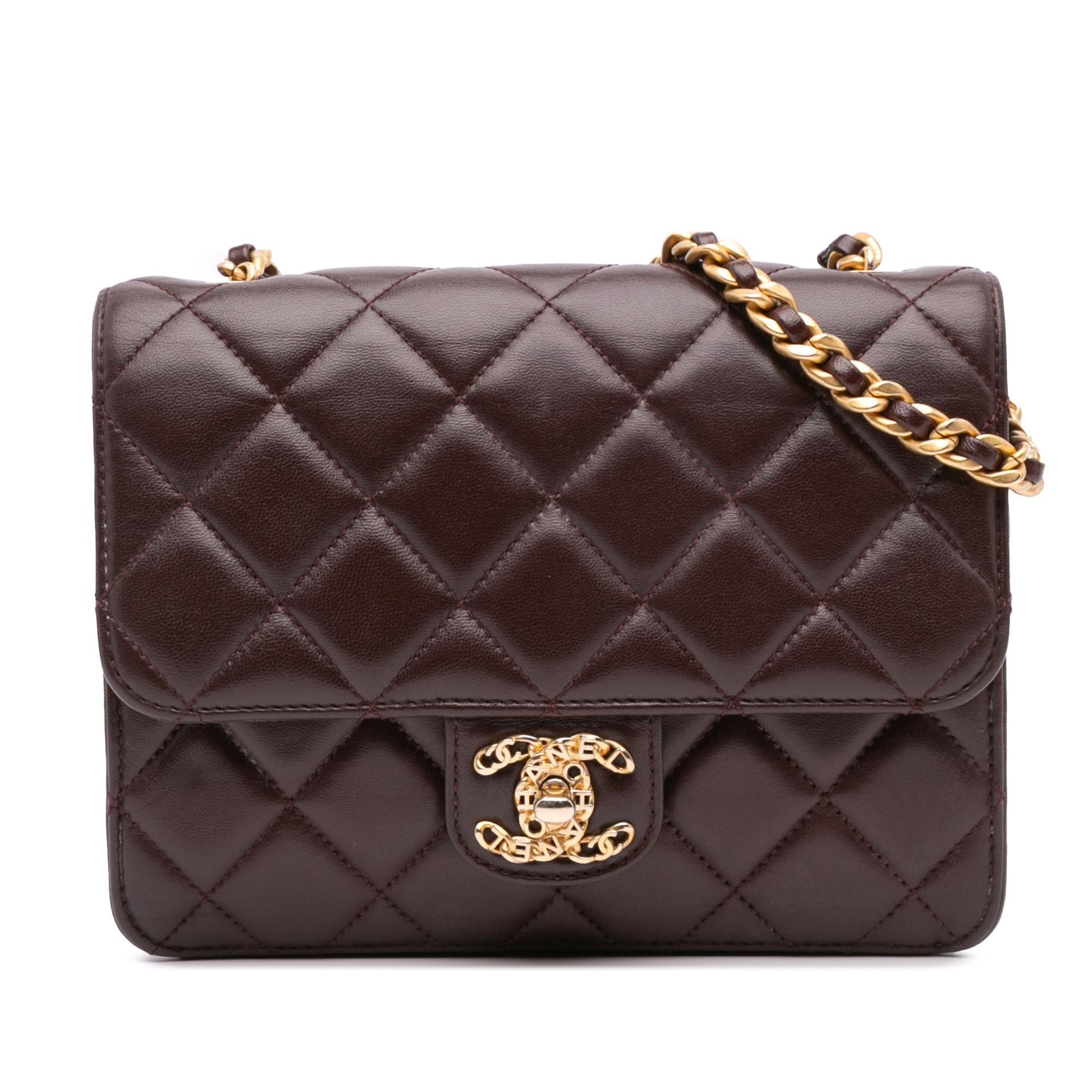 Chanel Quilted Shiny Lambskin Single Flap Mini Bag Flap 1