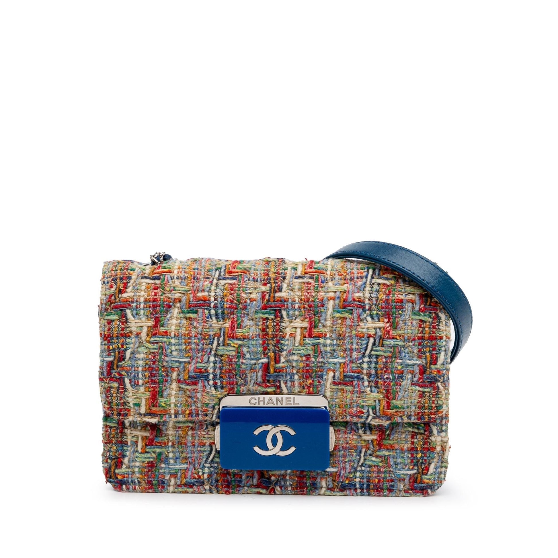 Chanel Quilted Tweed Beauty Flap Lock Mini Bag
