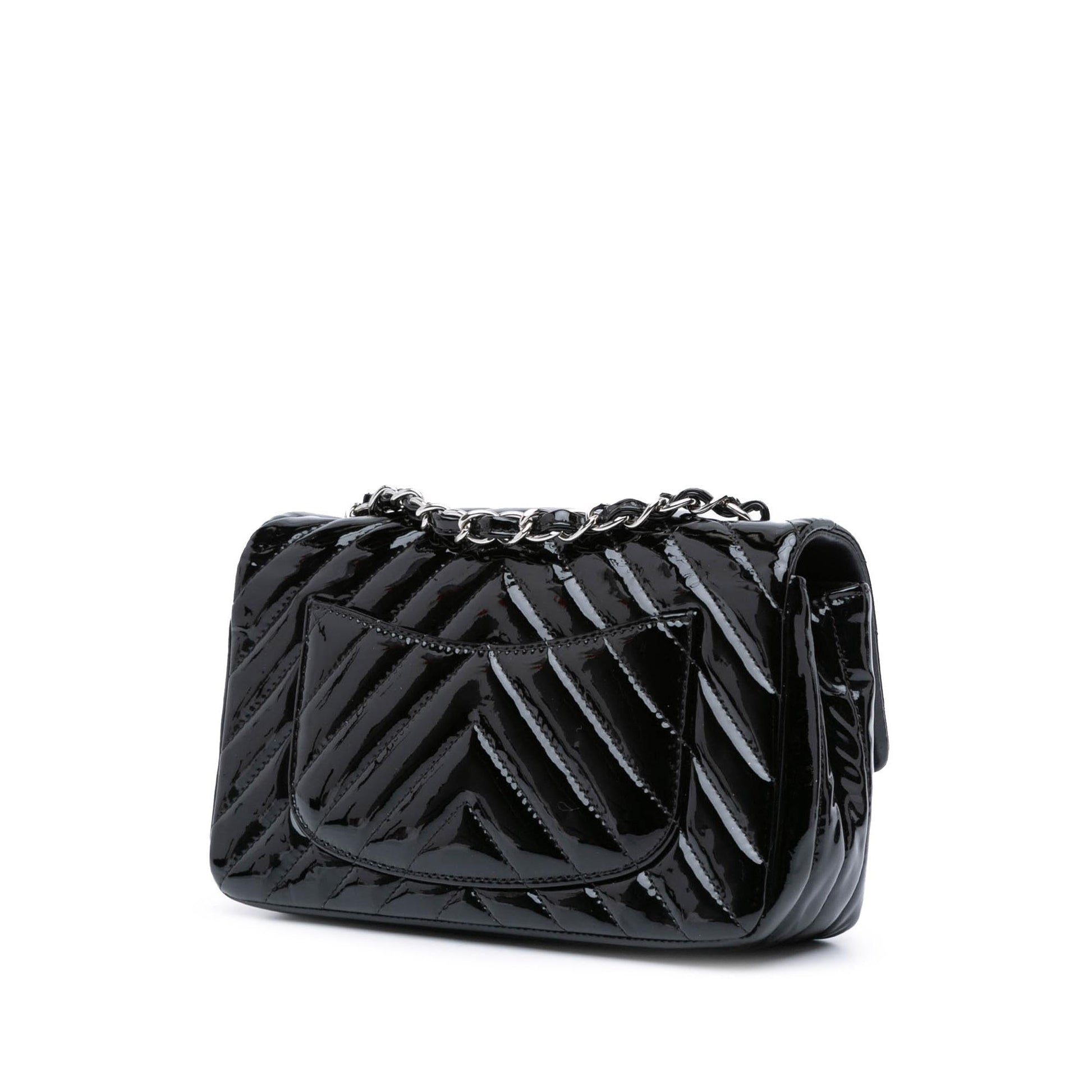 Chanel Rectangular Classic Chevron Patent Single Flap Mini Bag