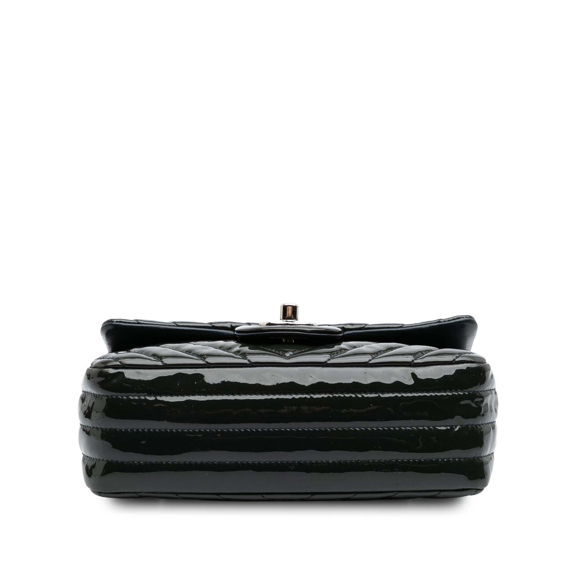 Chanel Rectangular Classic Chevron Patent Single Flap Mini Bag Flap 1