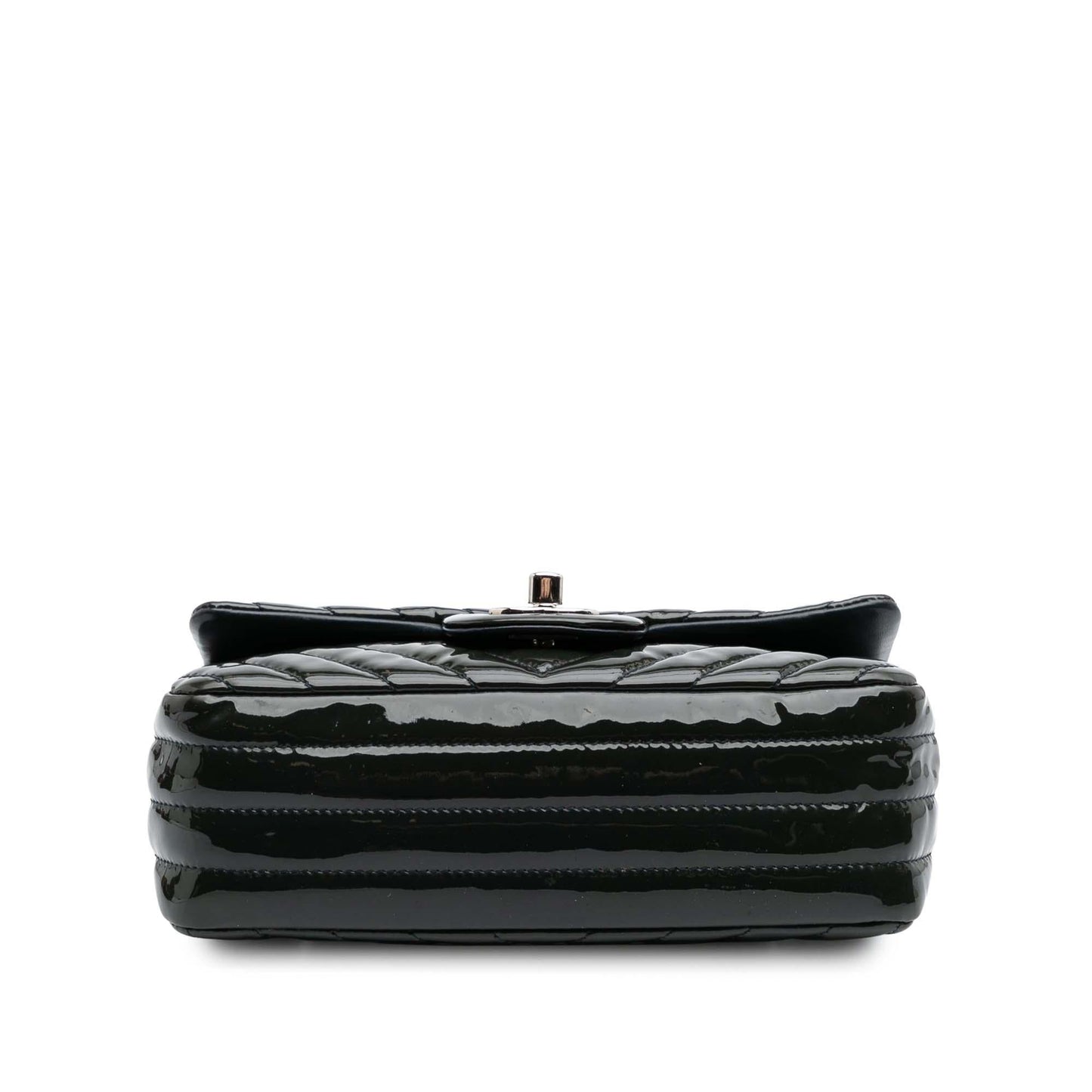 Chanel Rectangular Classic Chevron Patent Single Flap Mini Bag Flap 2