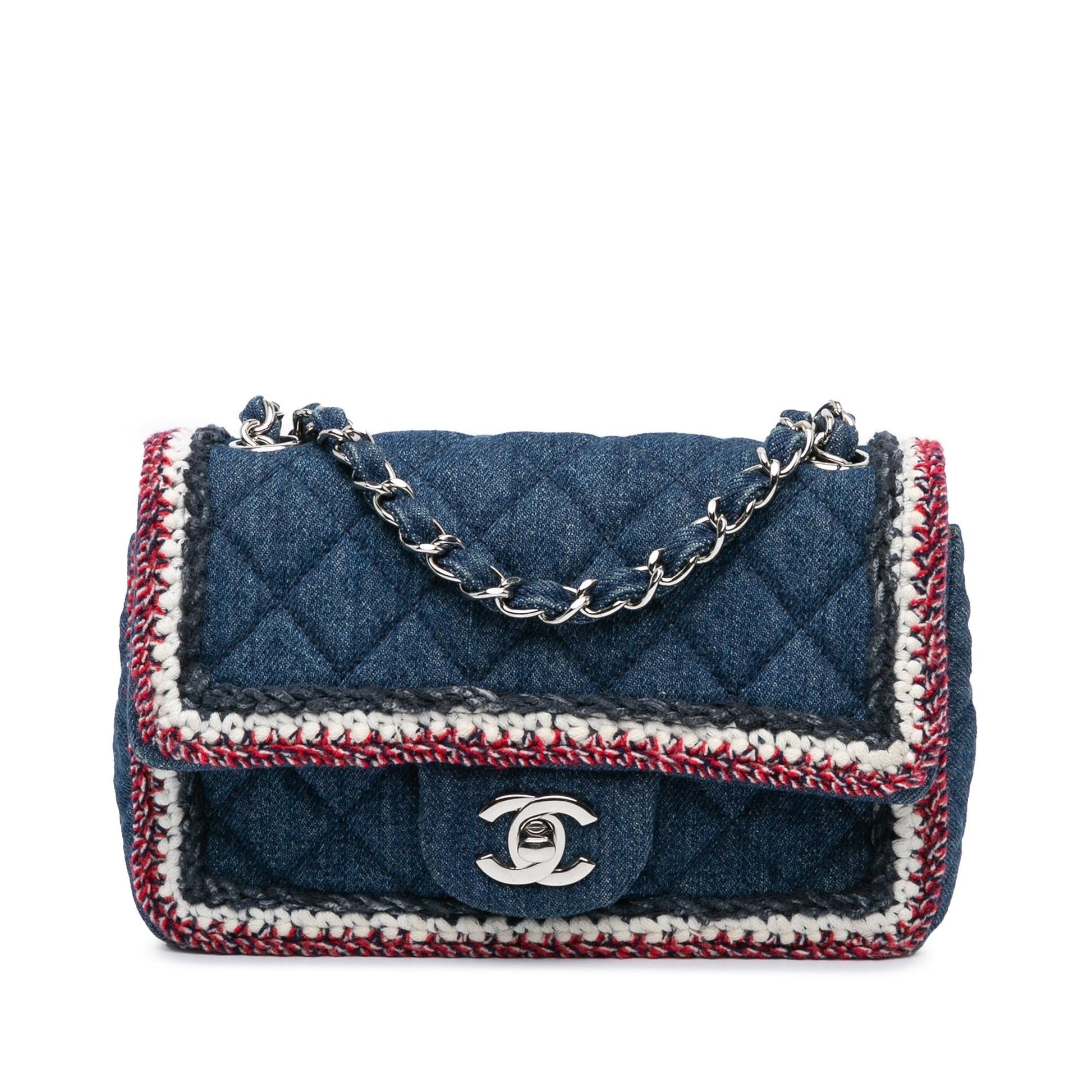 Chanel Rectangular Classic Denim Tweed Framed Single Mini Bag