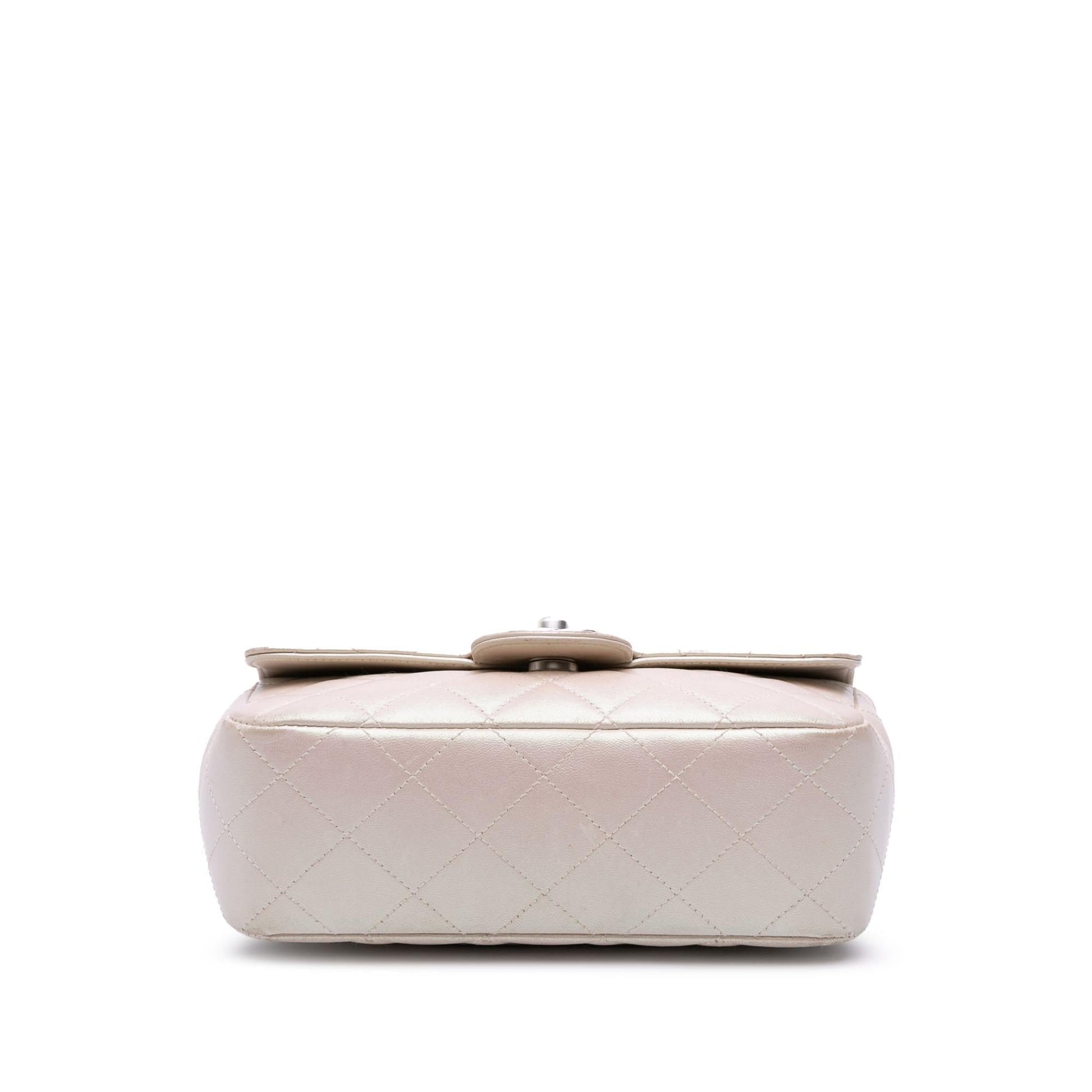 Chanel Rectangular Classic Iridescent Lambskin Single Flap Mini Bag Flap 1