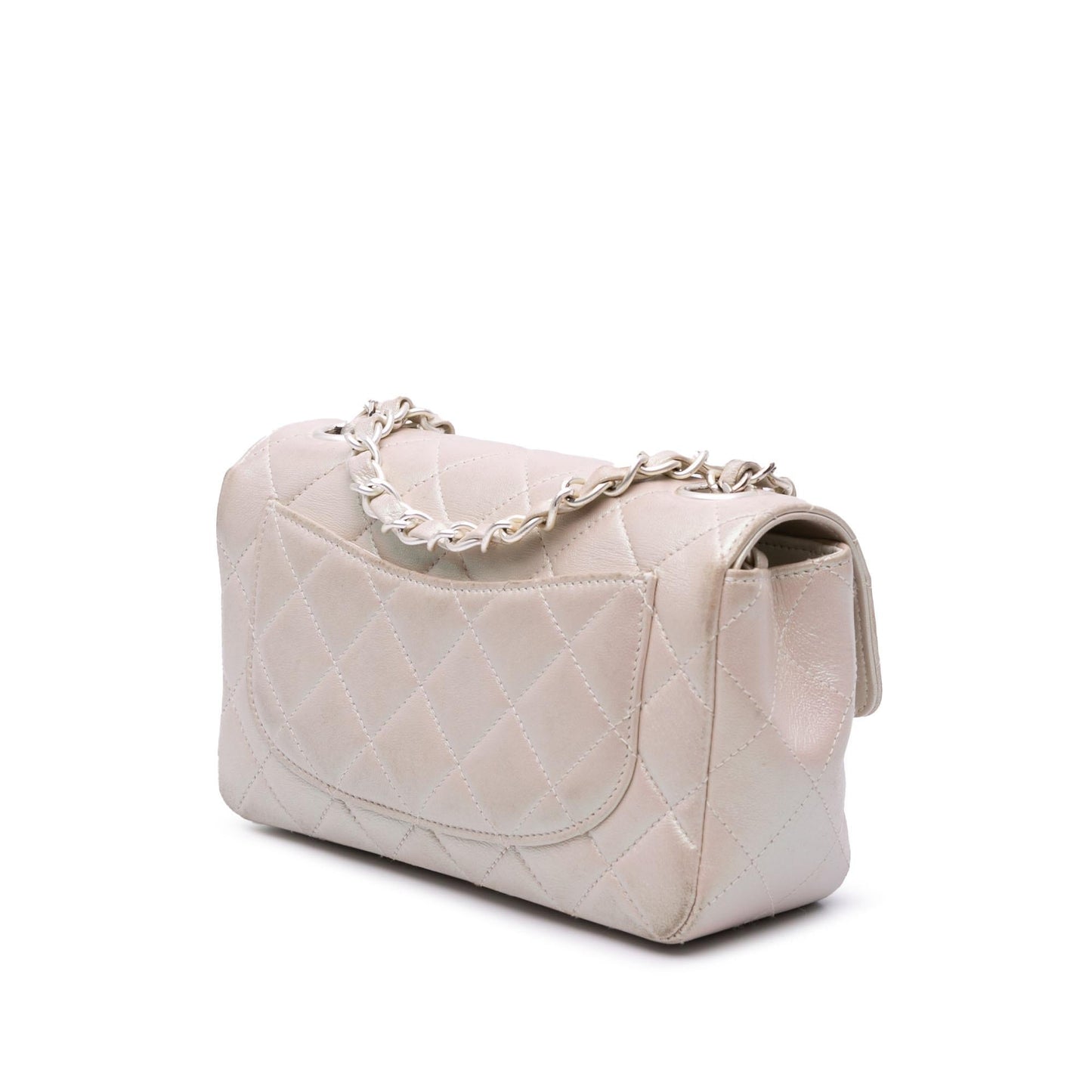 Chanel Rectangular Classic Iridescent Lambskin Single Flap Mini Bag Flap 1