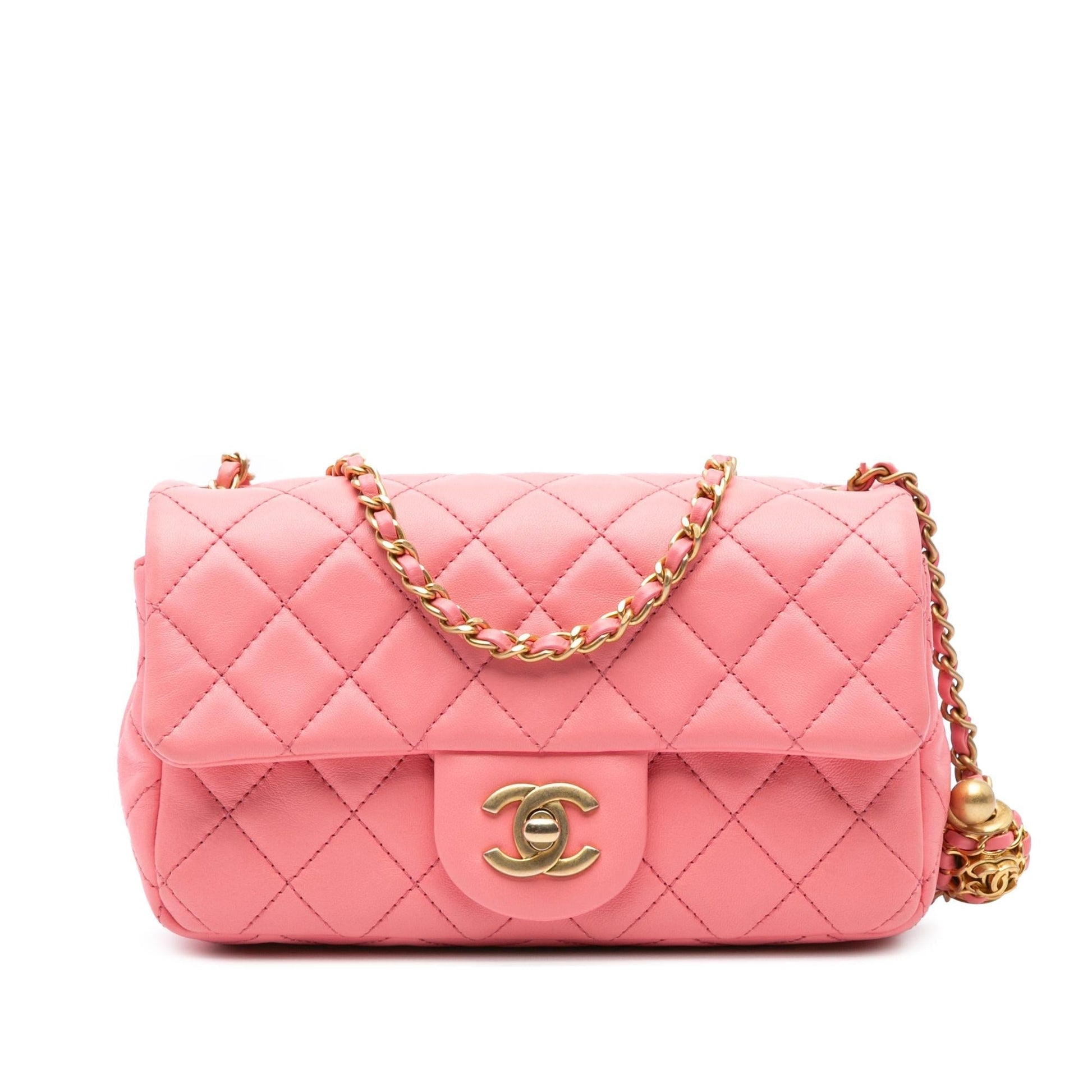 Chanel Rectangular Classic Lambskin Pearl Crush Single Mini Bag
