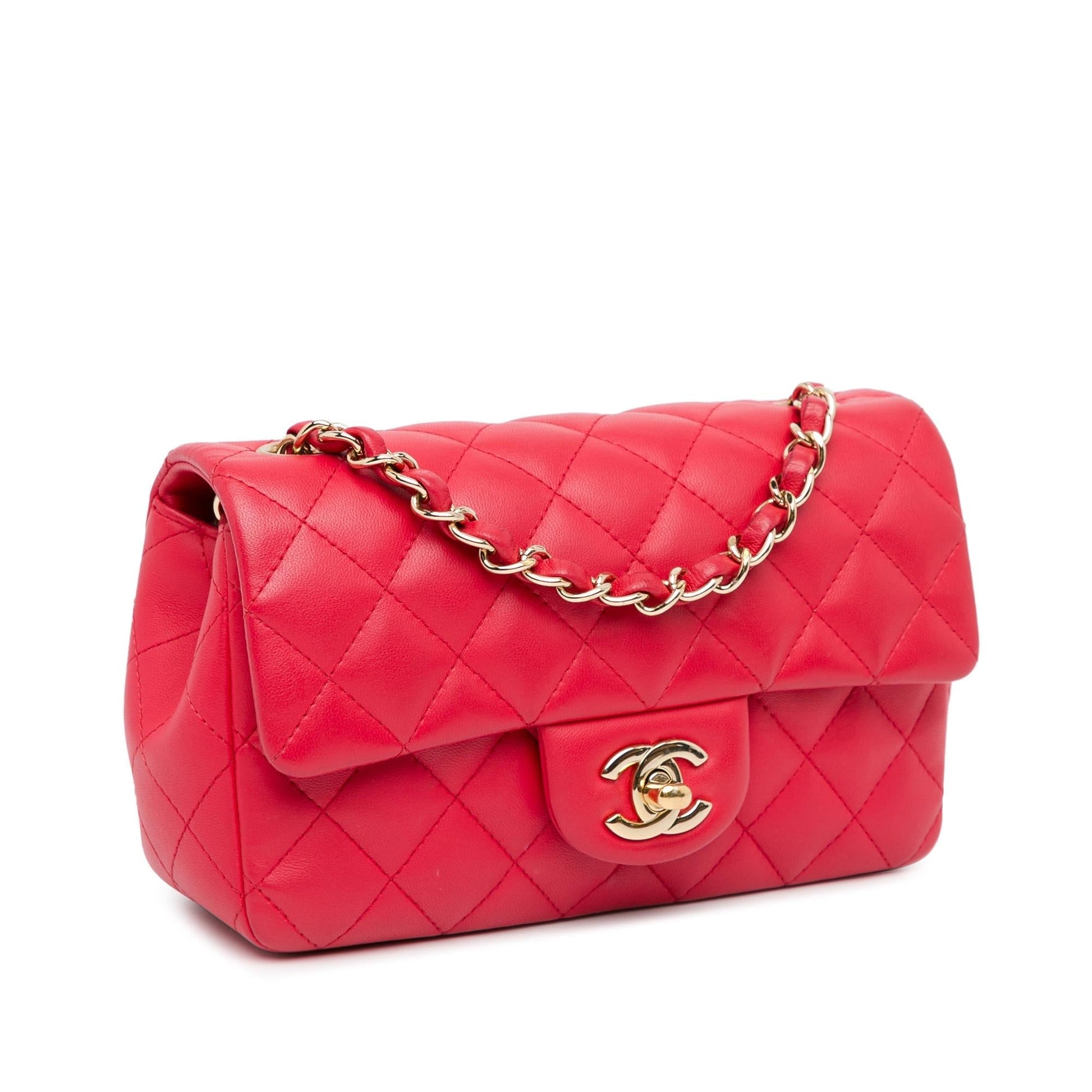 Chanel Rectangular Classic Lambskin Single Flap SHG-aMDNhD Mini Bag