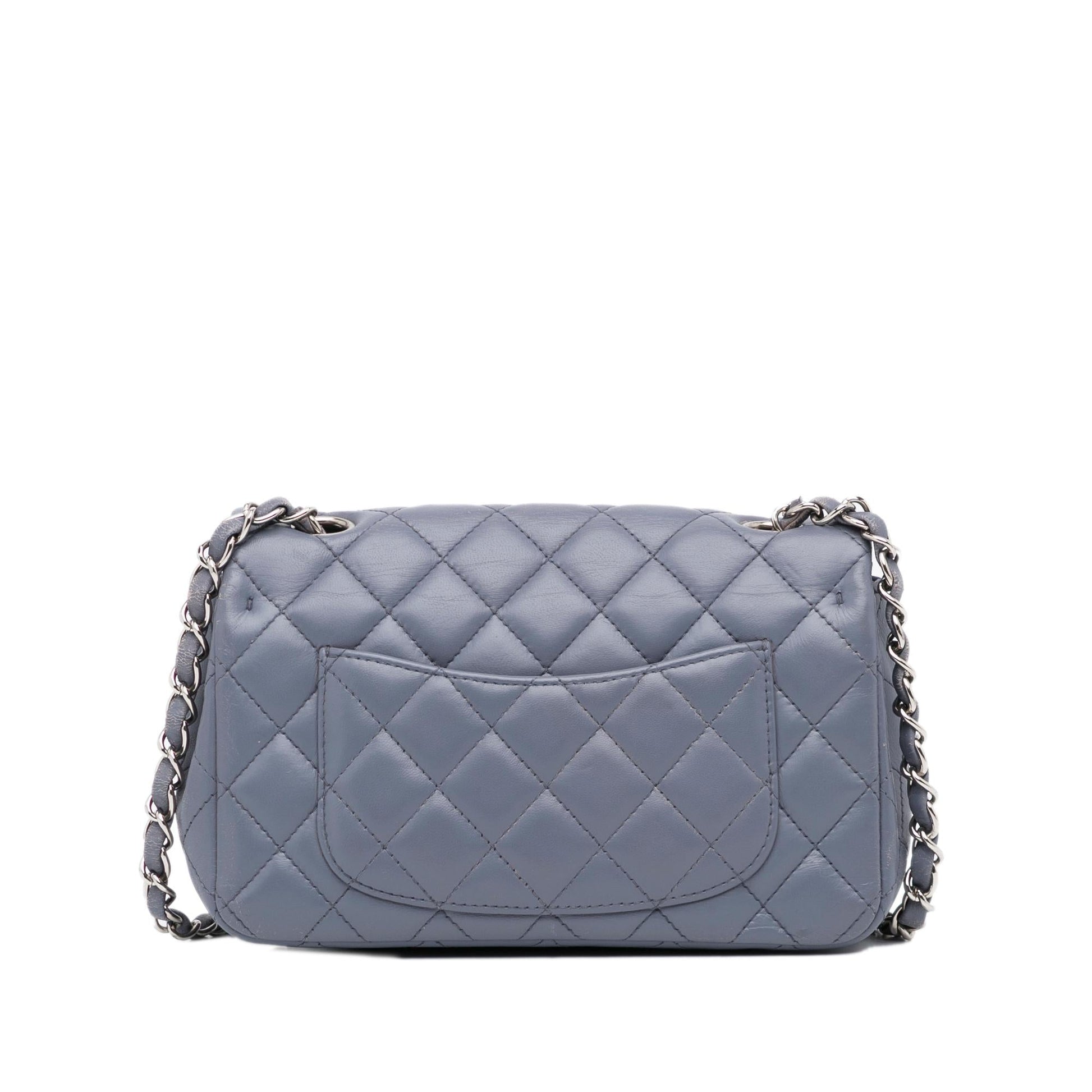 Chanel Rectangular Classic Lambskin Single Flap Handbag Denim Jewelry