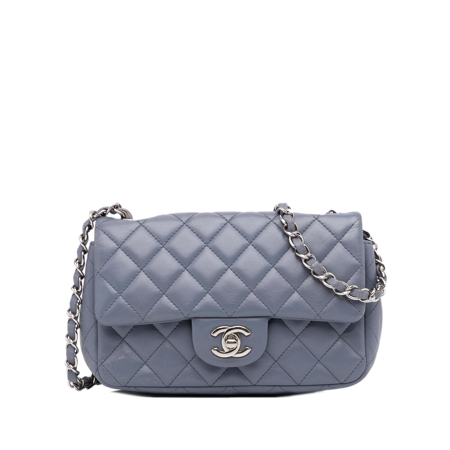Chanel Rectangular Classic Lambskin Single Flap Handbag Denim Jewelry