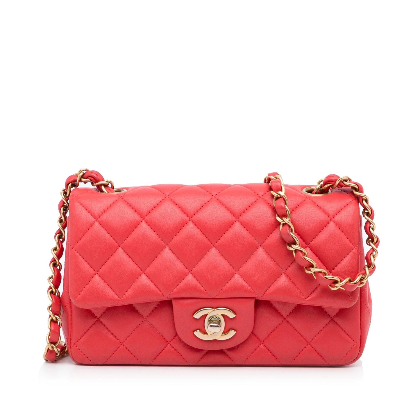 Chanel Rectangular Classic Lambskin Single Flap Mini Bag Flap 4