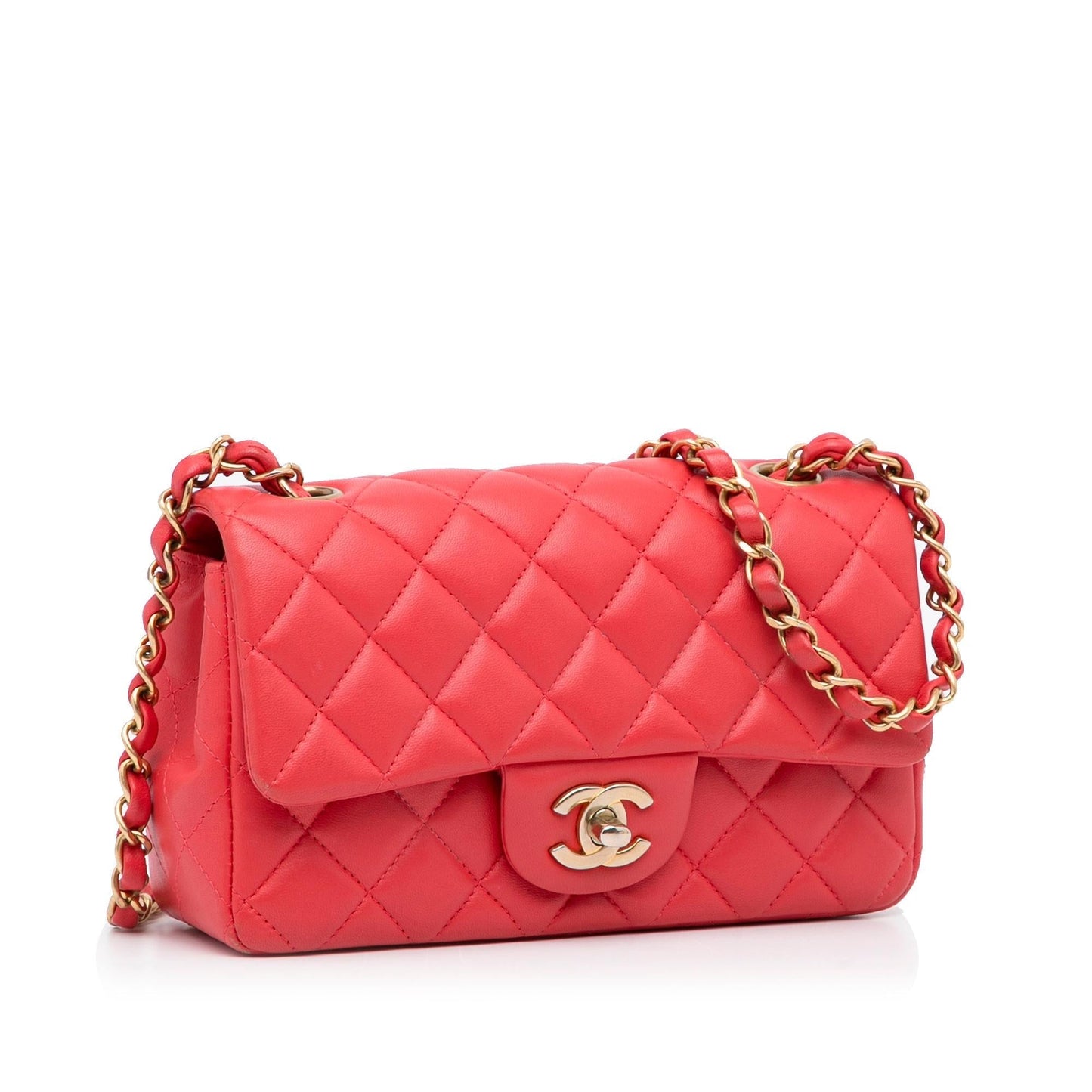 Chanel Rectangular Classic Lambskin Single Flap Mini Bag Flap 4