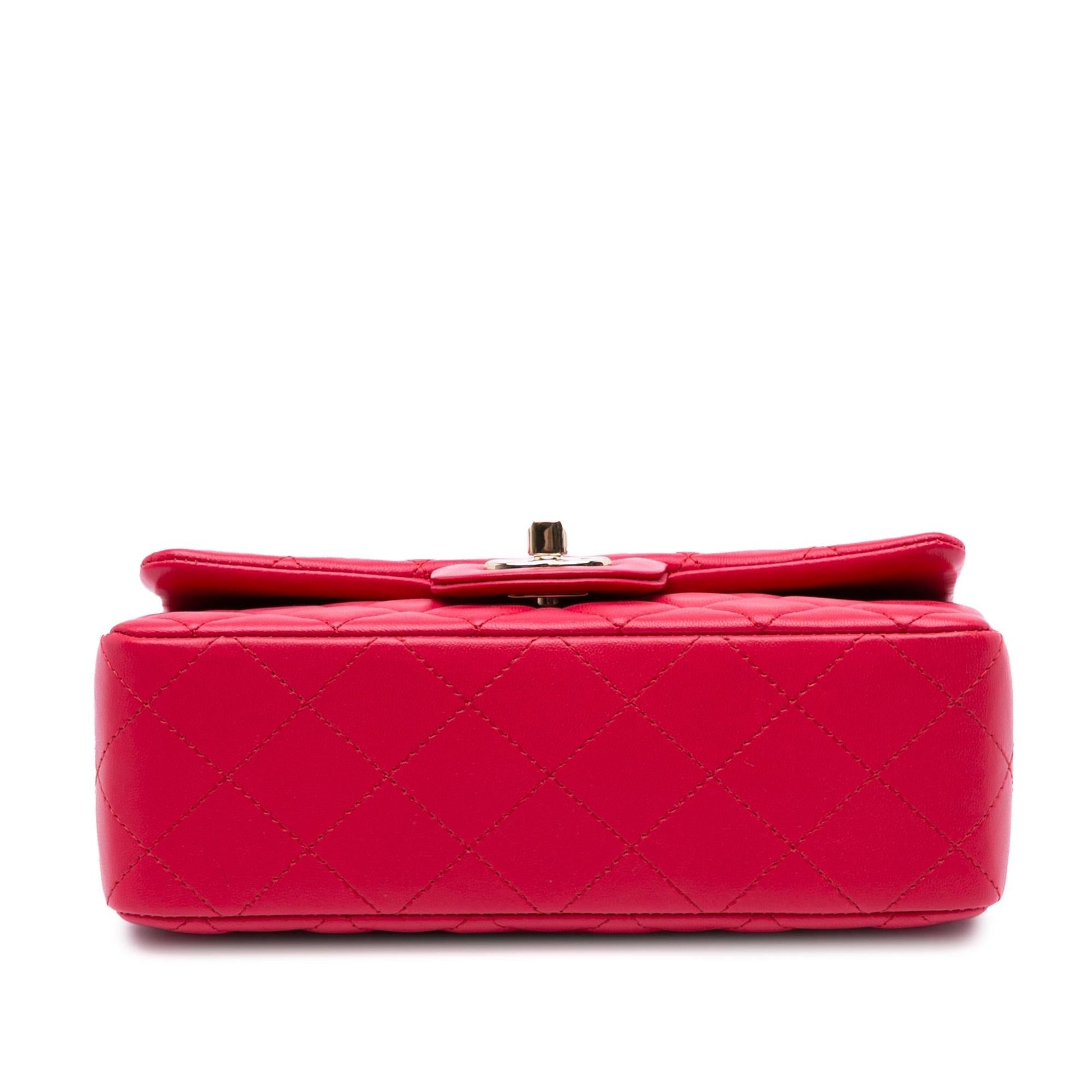 Chanel Rectangular Classic Lambskin Single Flap Mini Bag Flap 8