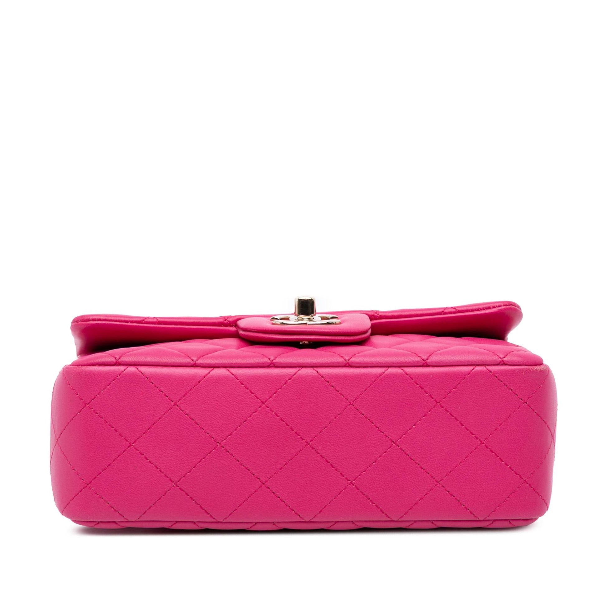 Chanel Rectangular Classic Lambskin Single Flap Mini Bag Flap 10