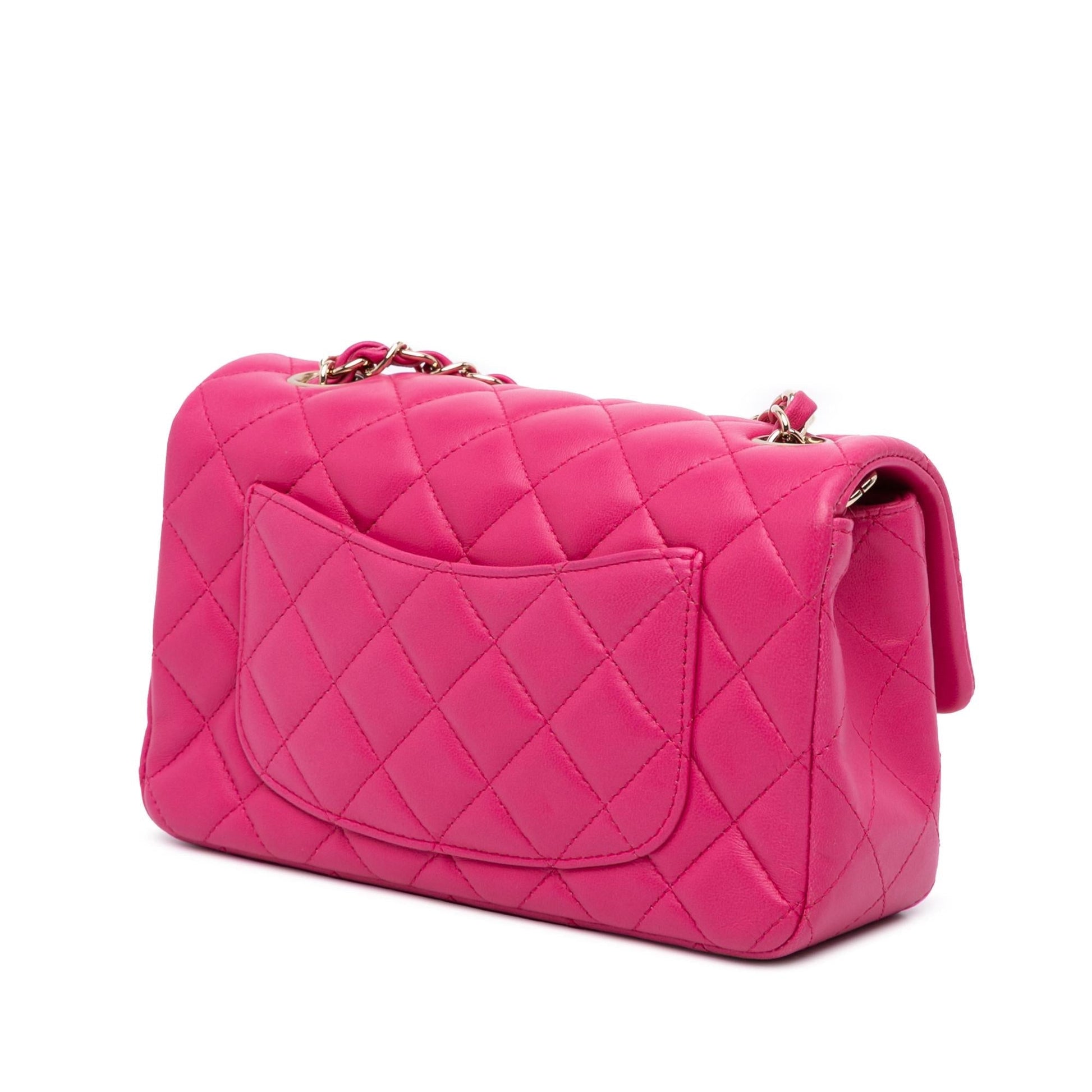 Chanel Rectangular Classic Lambskin Single Flap Mini Bag Flap 14