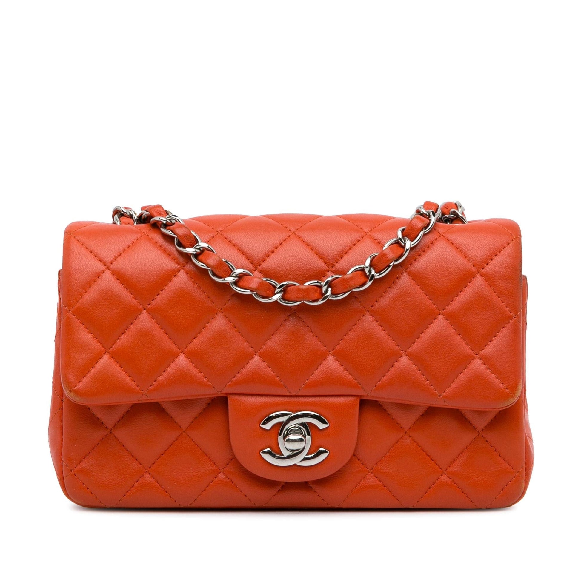 Chanel Rectangular Classic Lambskin Single Flap Mini Bag Flap 17