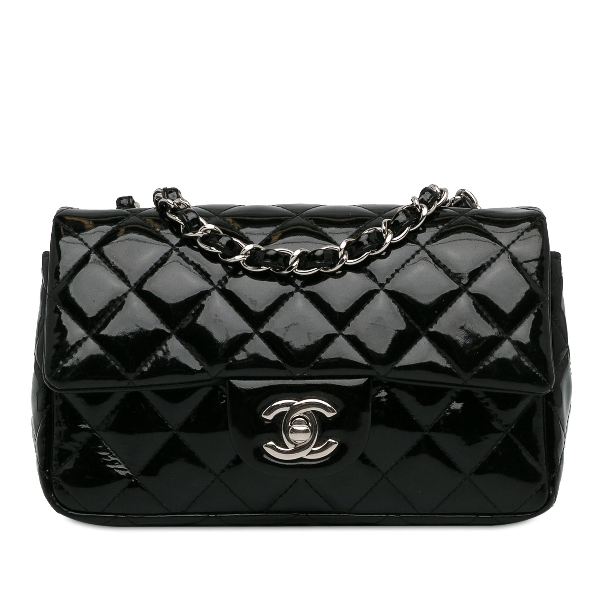 Chanel Rectangular Classic Patent Single Flap SHG-fnfHQ4 Mini Bag