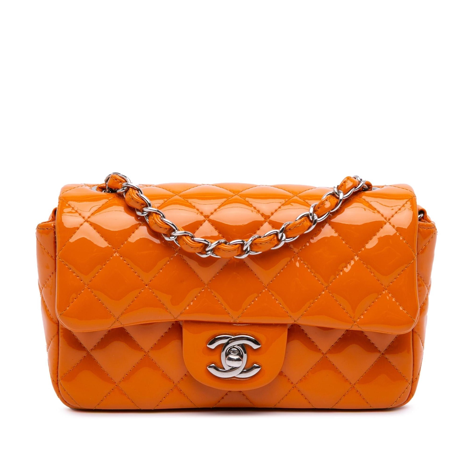 Chanel Rectangular Classic Patent Single Flap Mini Bag Flap 7