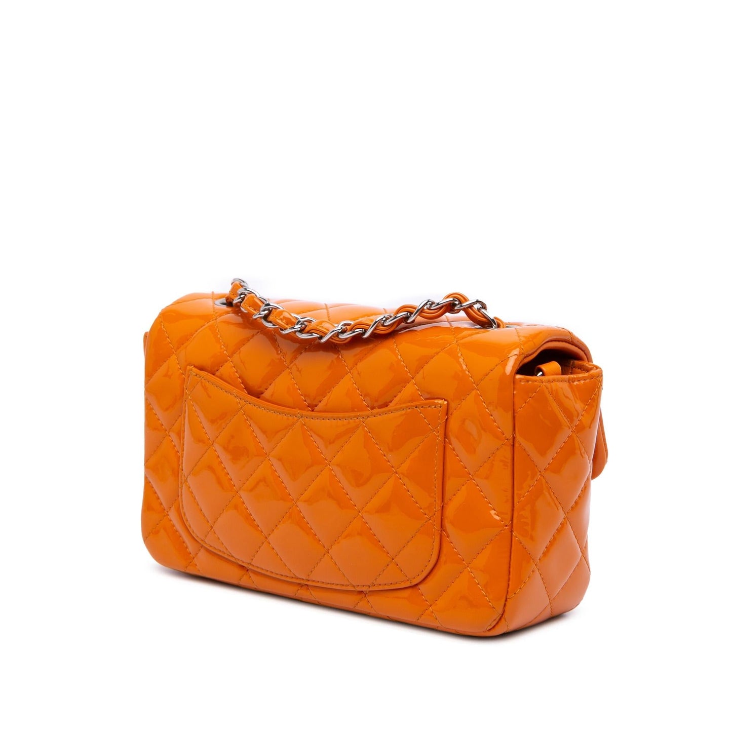 Chanel Rectangular Classic Patent Single Flap Mini Bag Flap 7
