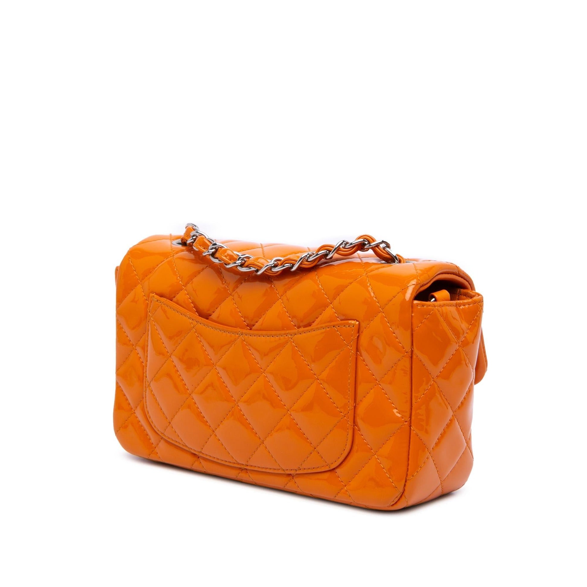 Chanel Rectangular Classic Patent Single Flap Mini Bag Flap 7