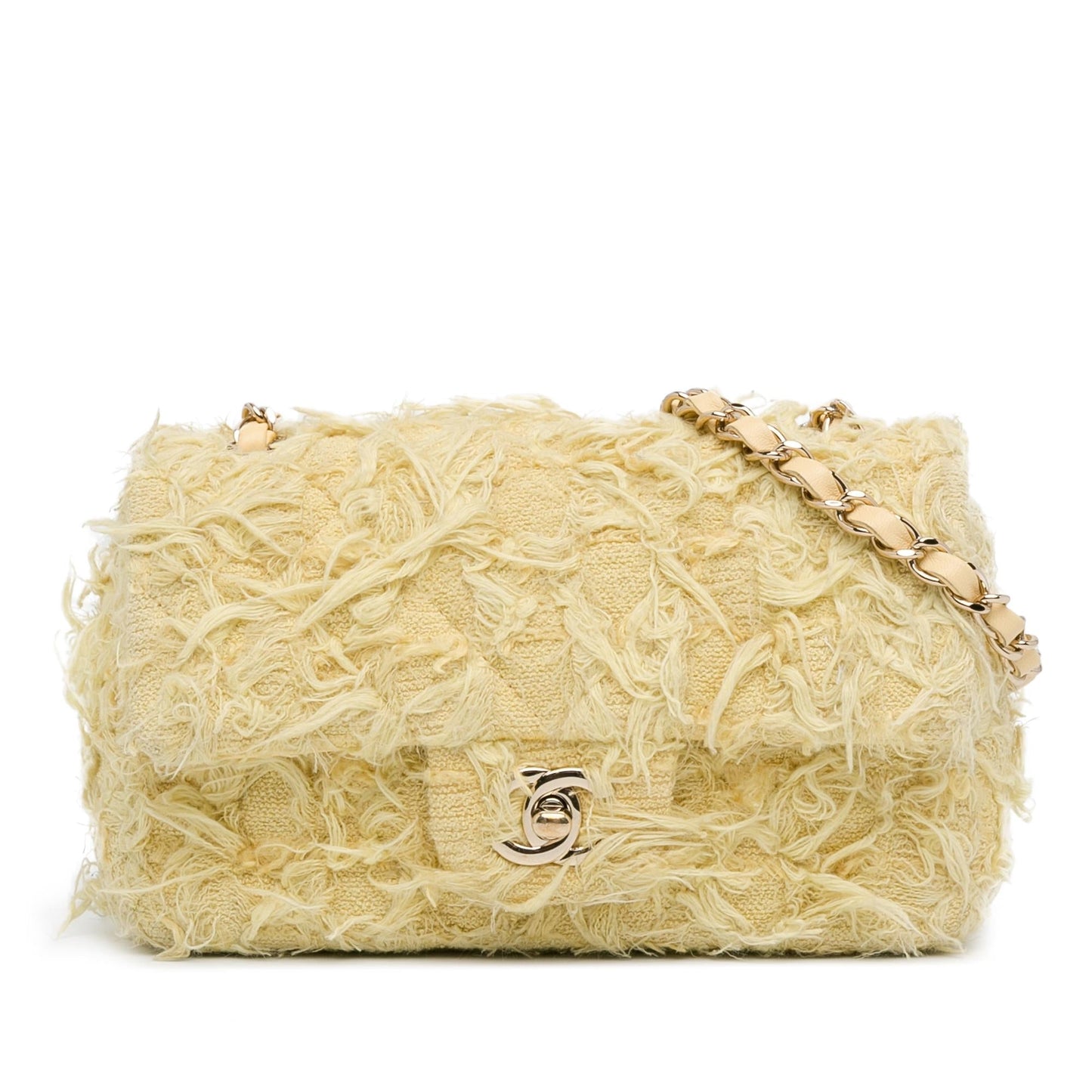 Chanel Rectangular Classic Tweed Fringed Single Flap Jewelry