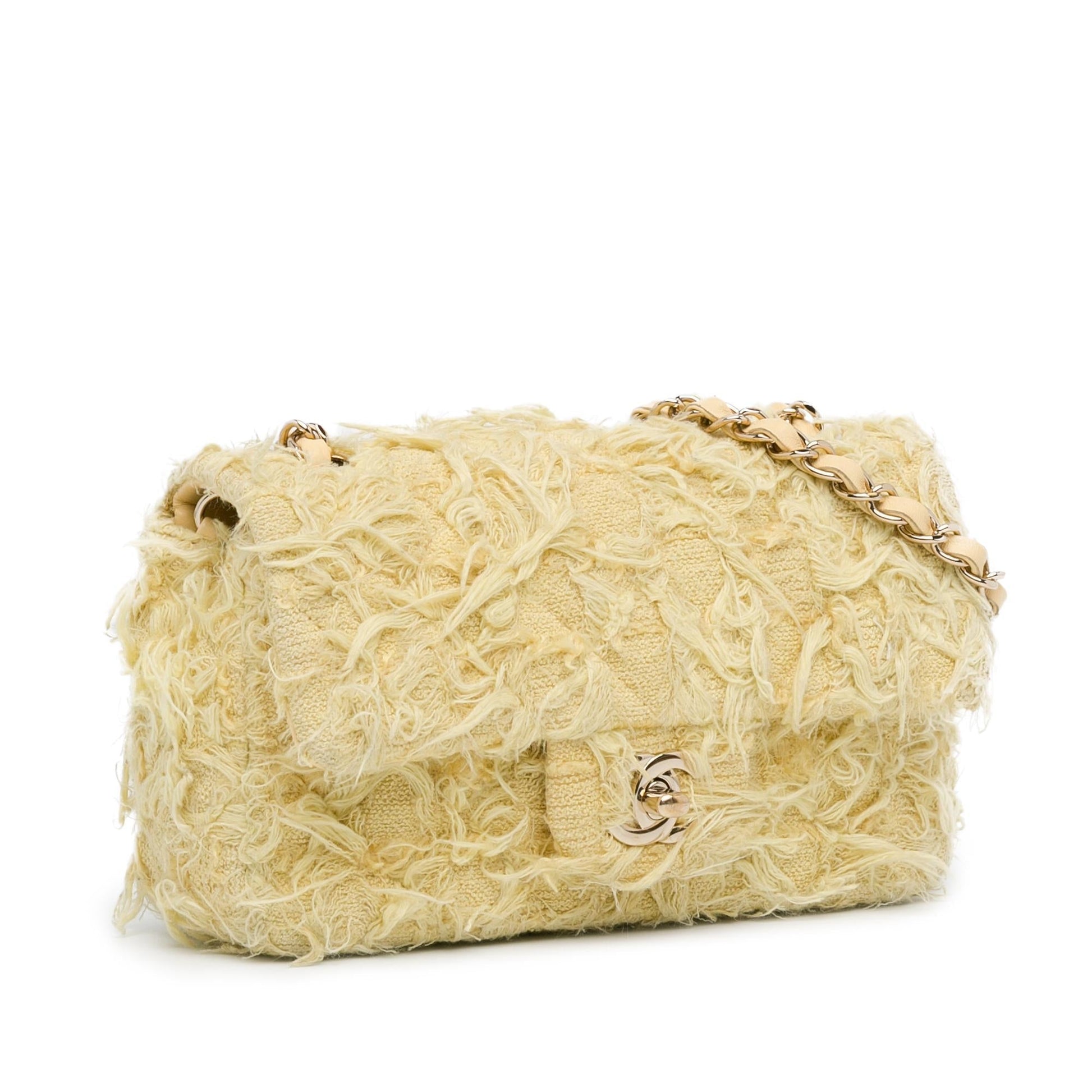 Chanel Rectangular Classic Tweed Fringed Single Flap Jewelry