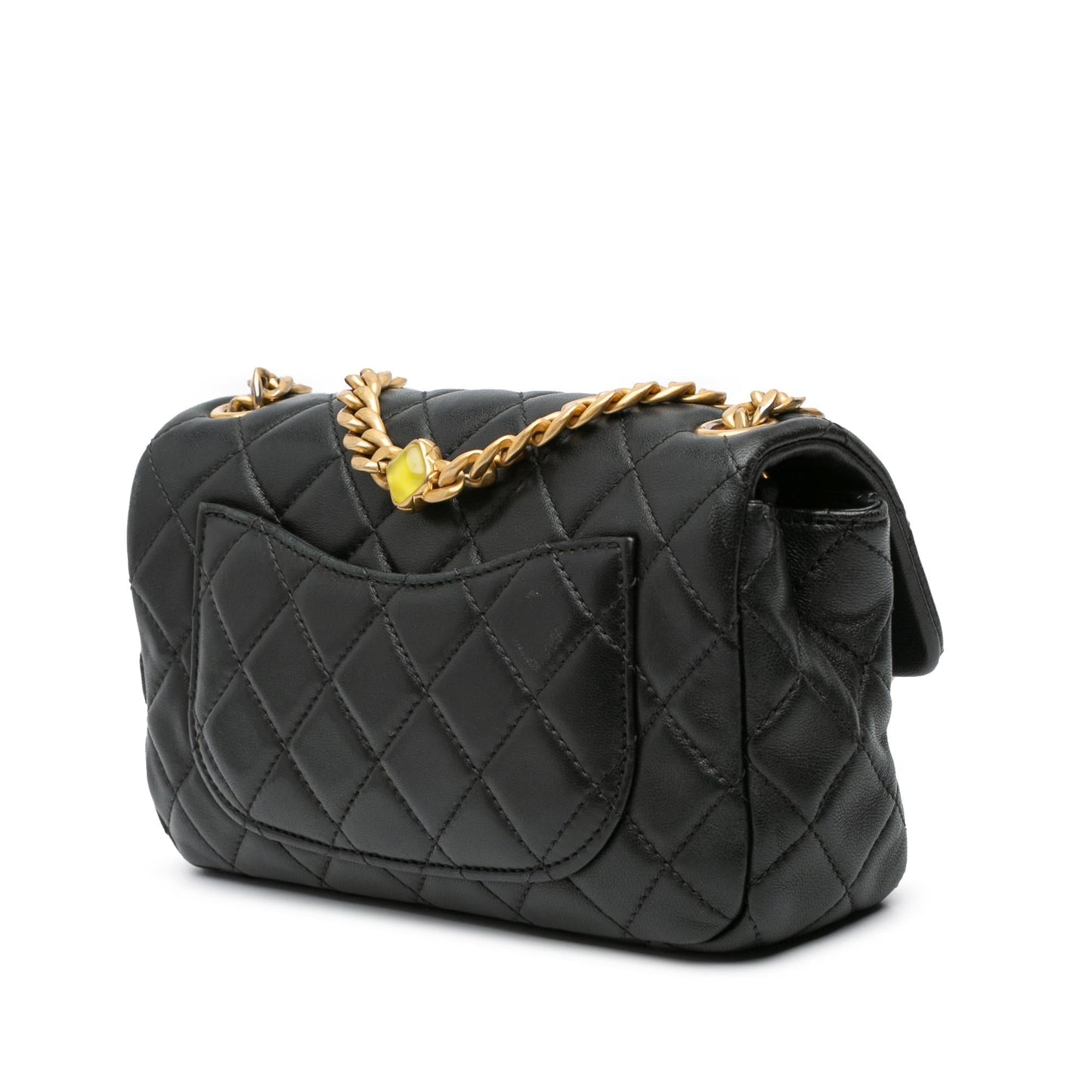 Chanel Rectangular Lambskin Pearl Samba Single Flap Mini Bag Flap 1
