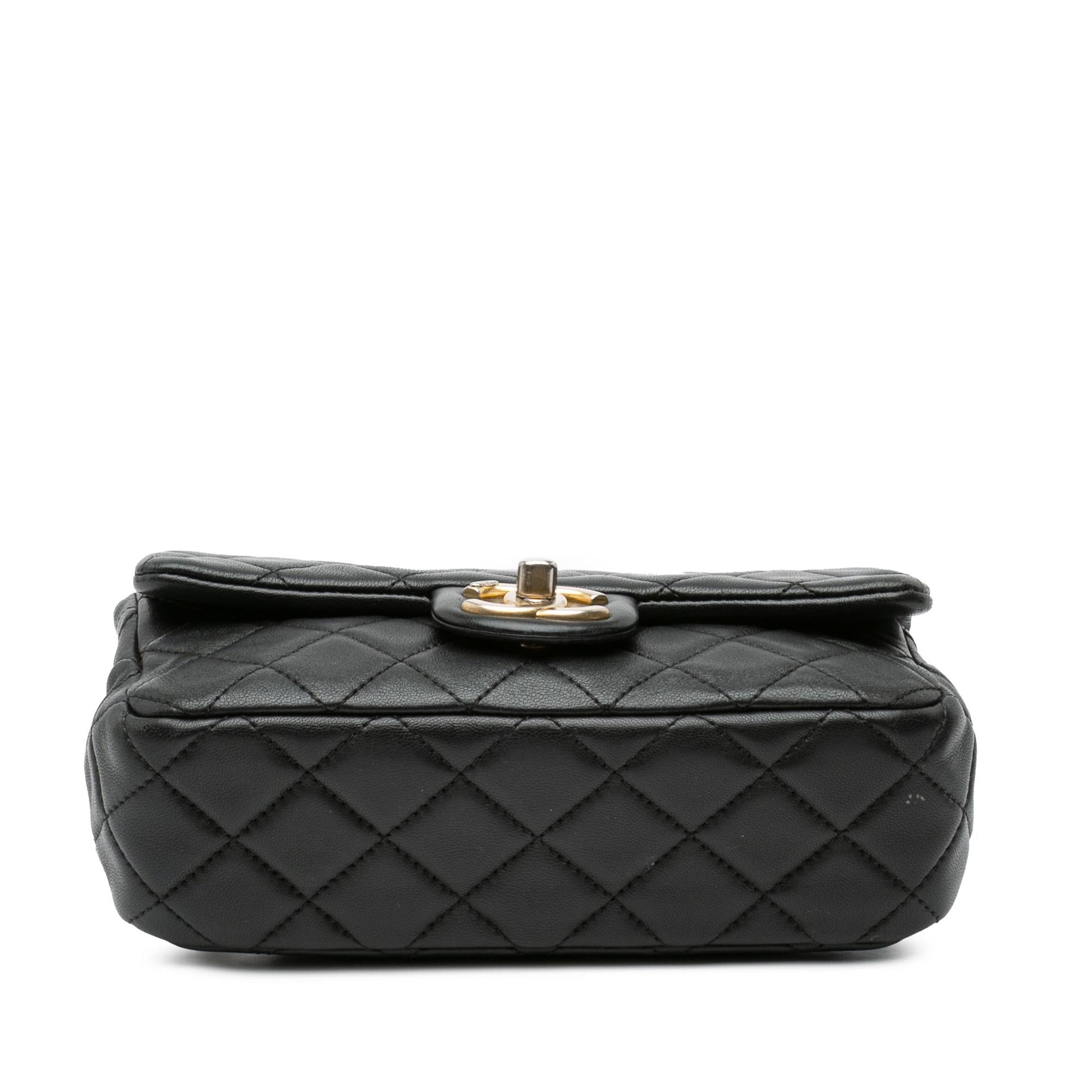 Chanel Rectangular Lambskin Pearl Samba Single Flap Mini Bag Flap 2