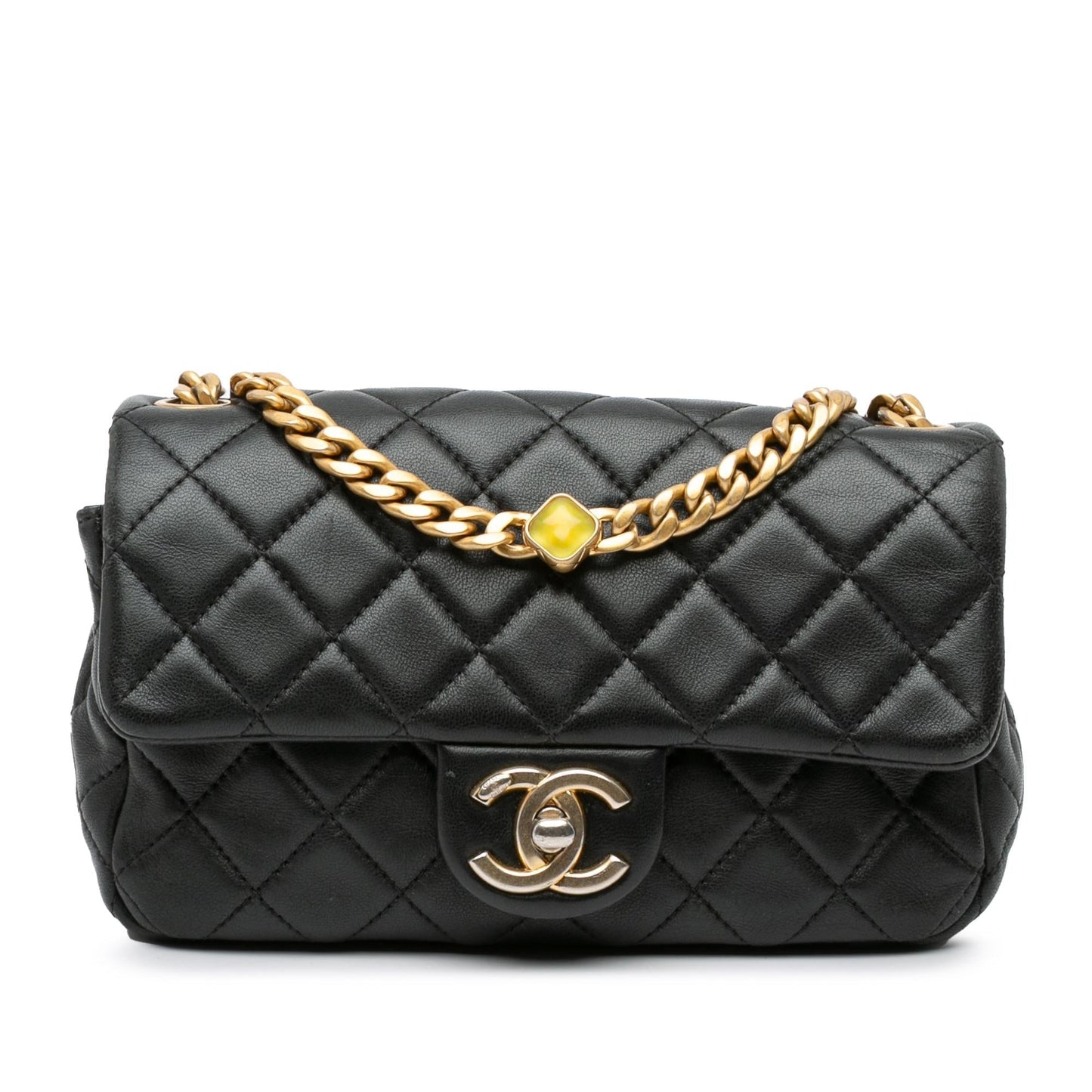 Chanel Rectangular Lambskin Pearl Samba Single Flap Mini Bag Flap 2