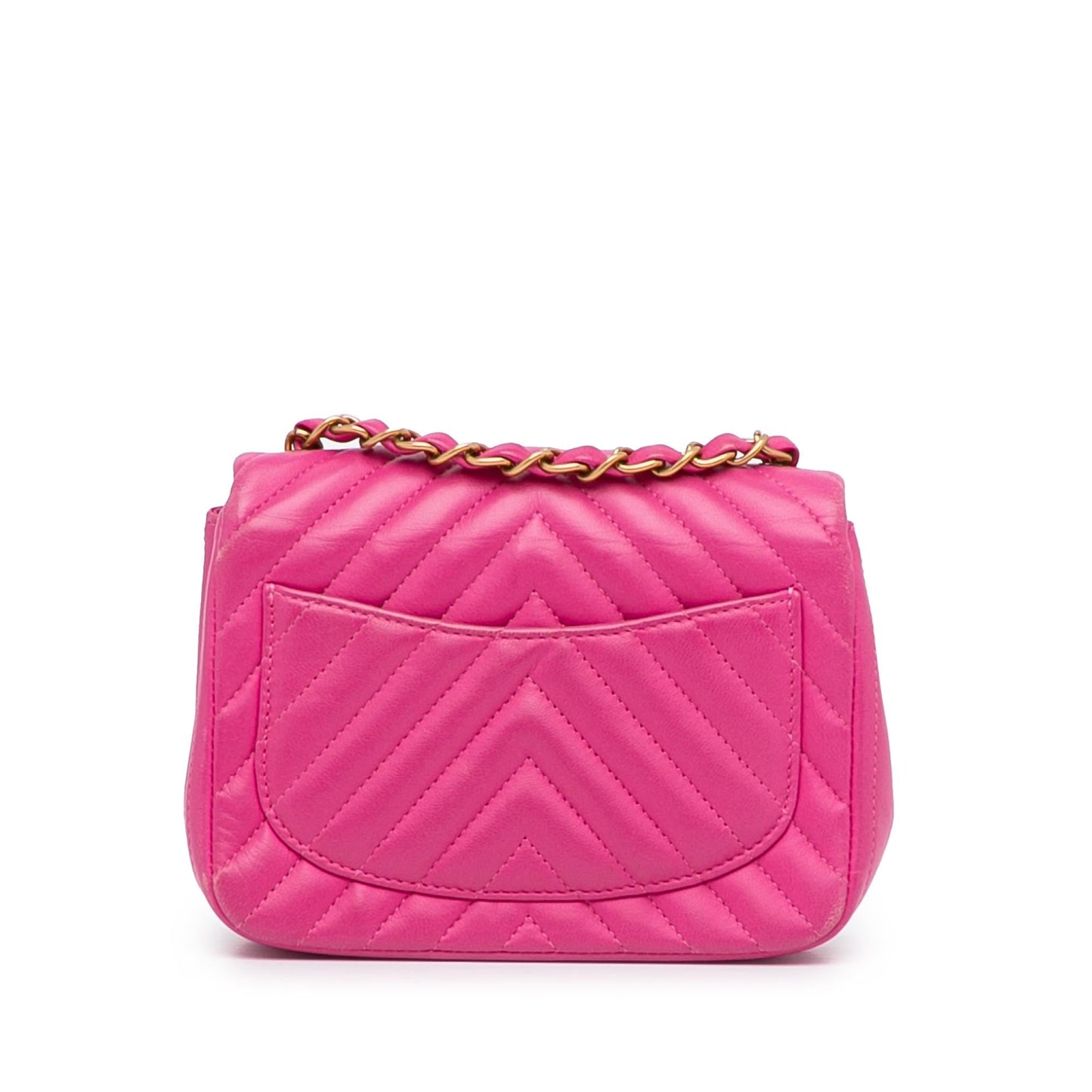 Chanel Square Classic Chevron Lambskin Flap Mini Bag
