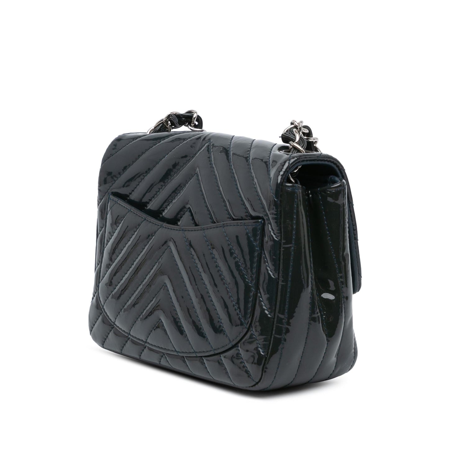 Chanel Square Classic Chevron Patent Flap Mini Bag Patent Flap