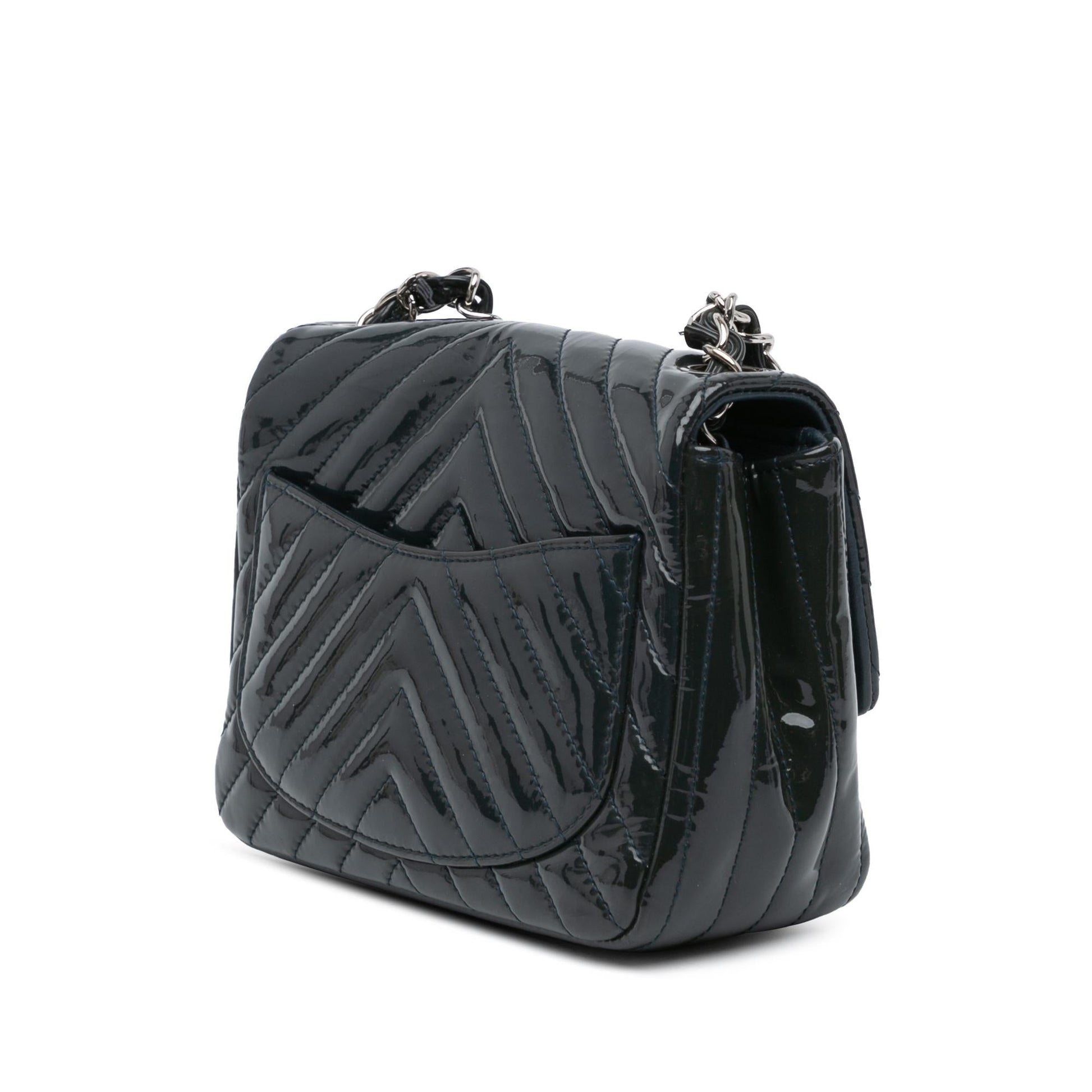 Chanel Square Classic Chevron Patent Flap Mini Bag Patent Flap