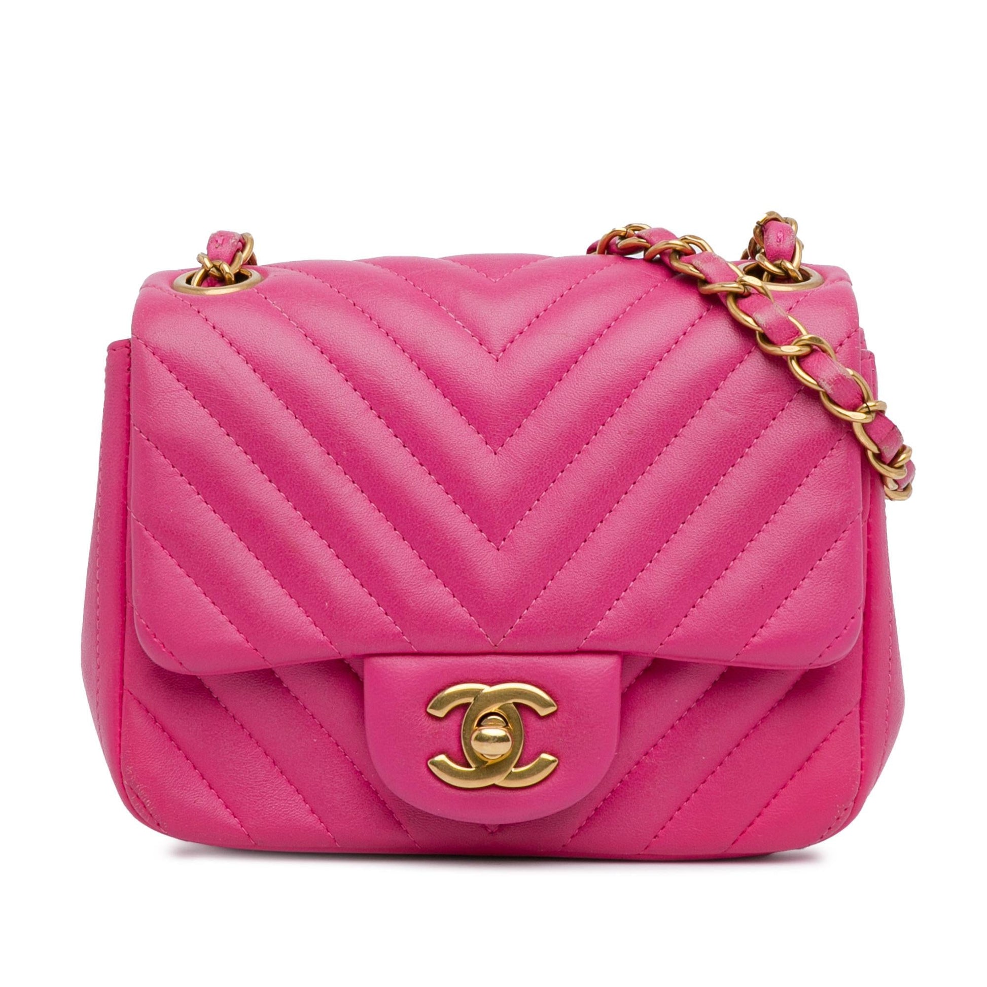 Chanel Square Classic Lambskin Chevron Flap Mini Bag
