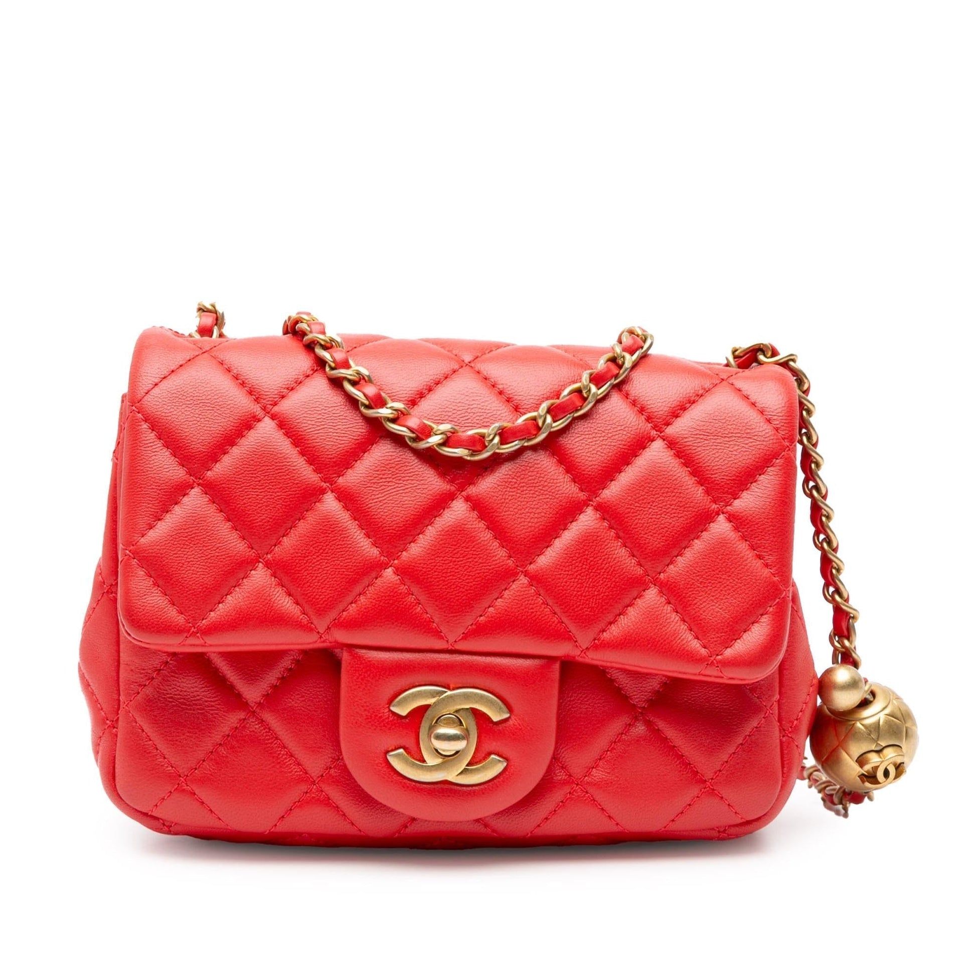 Chanel Square Classic Lambskin Pearl Crush Flap Mini Bag Shg Lxg6Zt