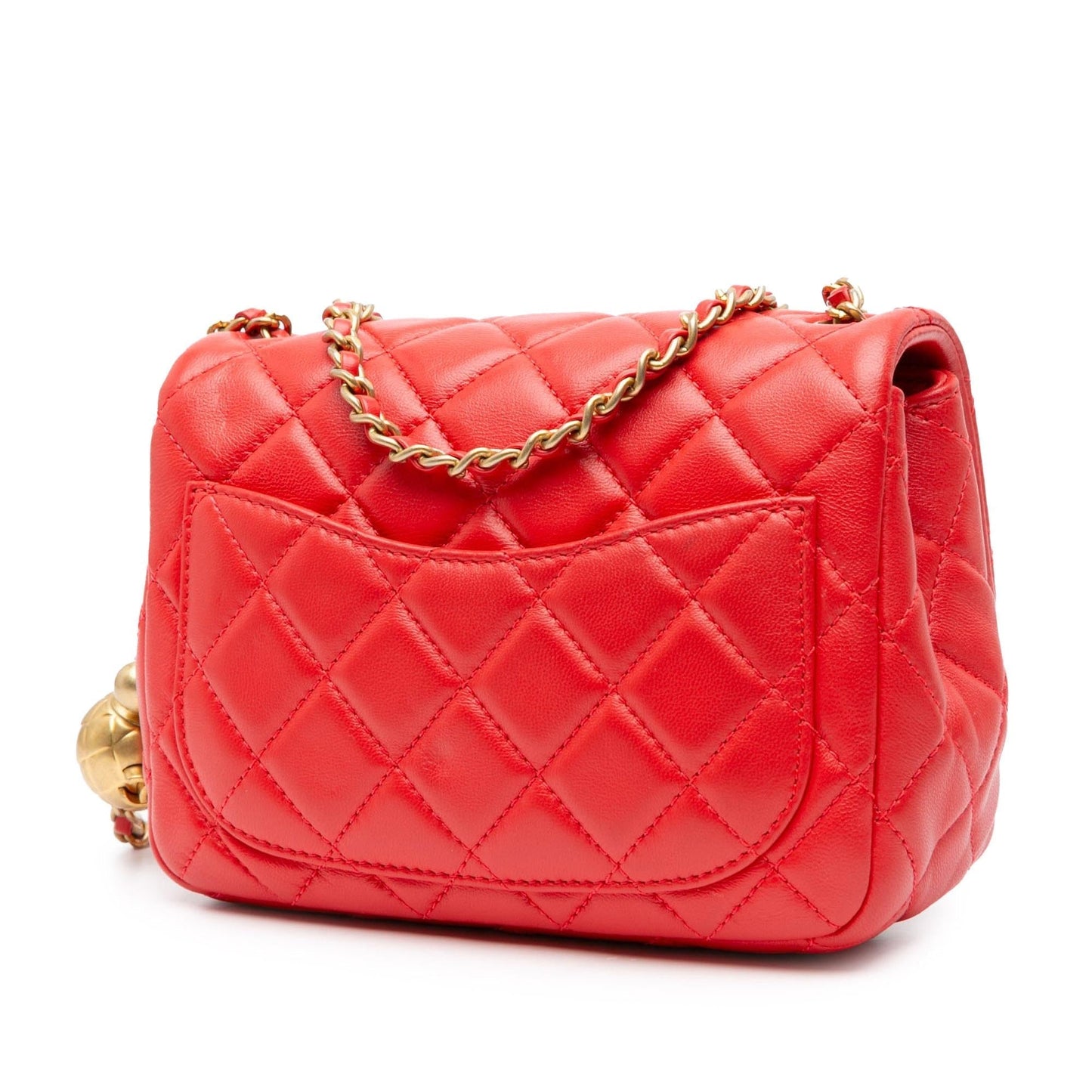 Chanel Square Classic Lambskin Pearl Crush Single Mini Bag