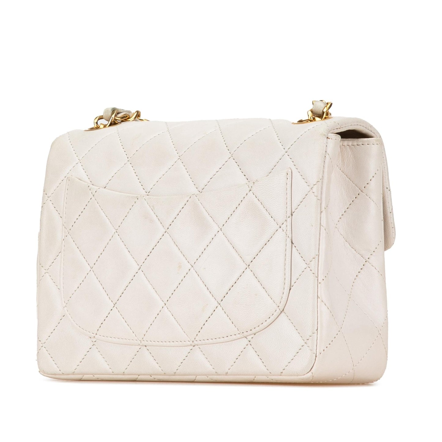 Chanel Square Classic Lambskin Single Flap Mini Bag Flap 2