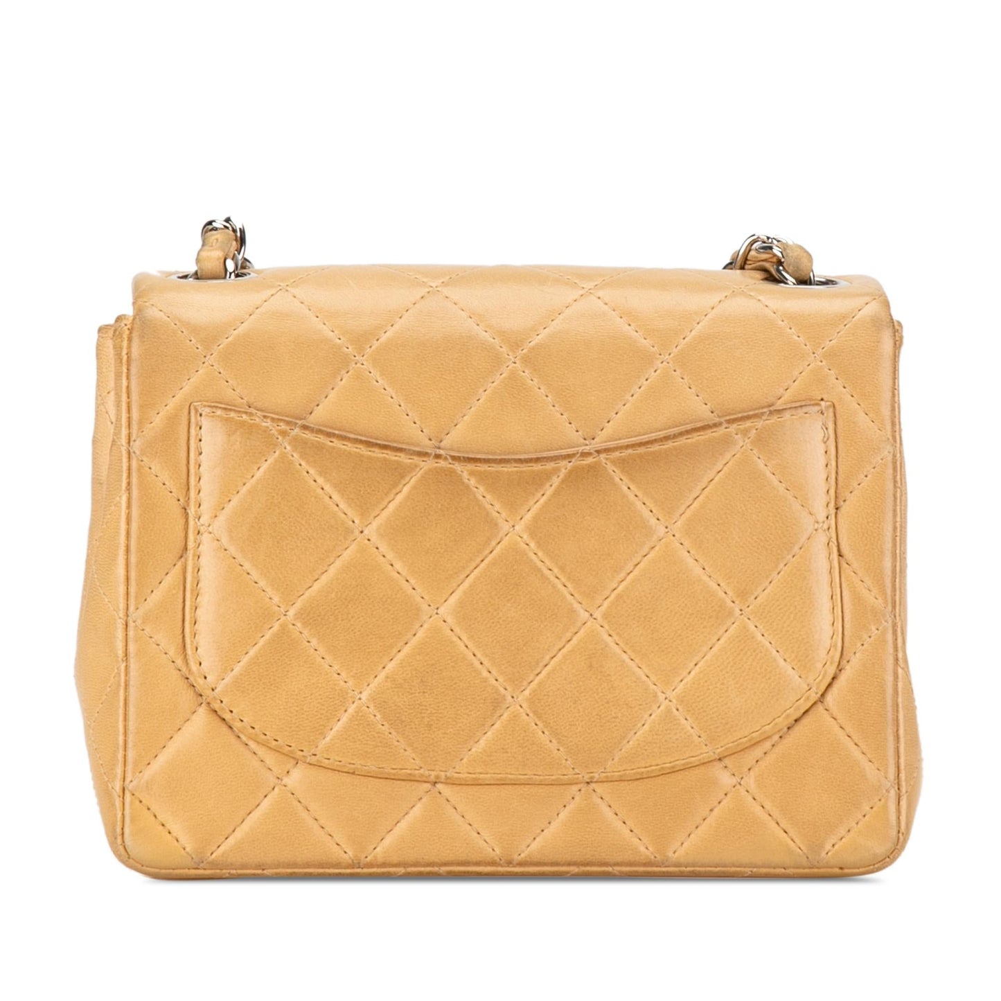 Chanel Square Classic Lambskin Single Flap Mini Bag Flap 9