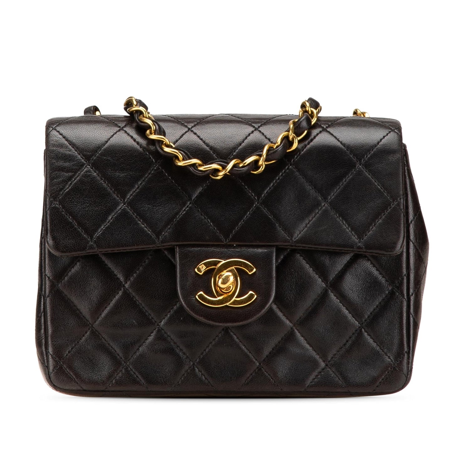 Chanel Square Classic Lambskin Single Flap Mini Bag Flap 10
