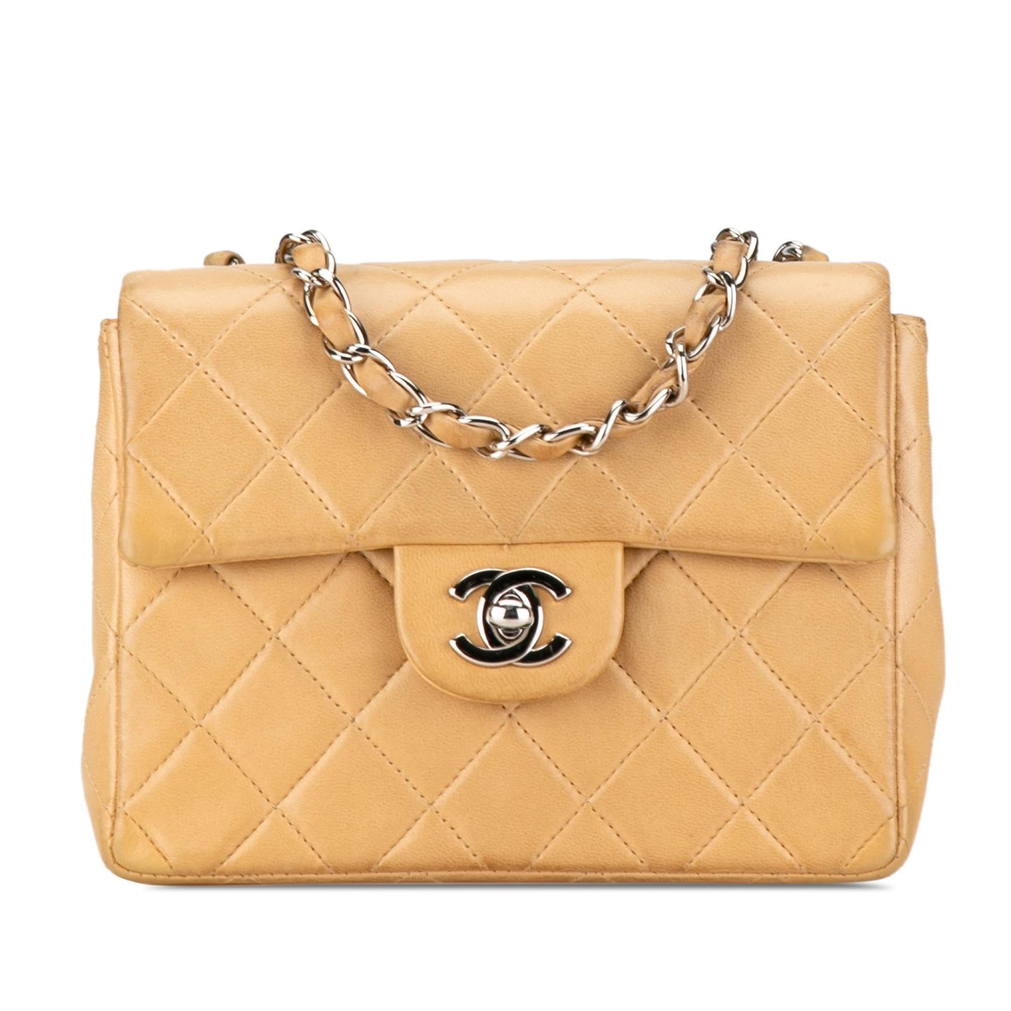 Chanel Square Classic Lambskin Single Flap Mini Bag Flap 12