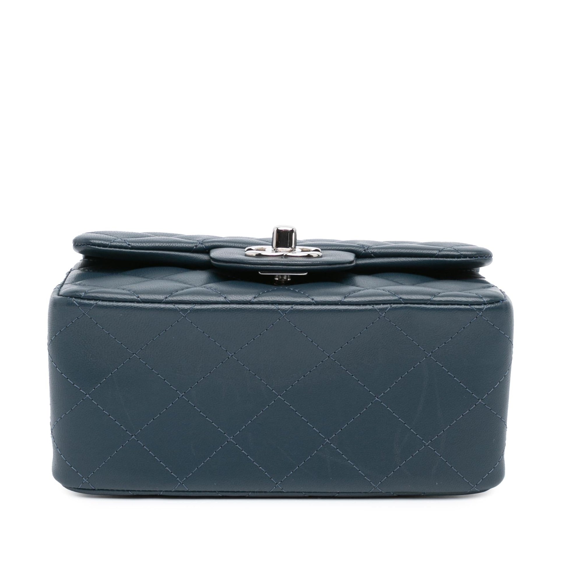 Chanel Square Classic Lambskin Single Flap Mini Bag Flap 14