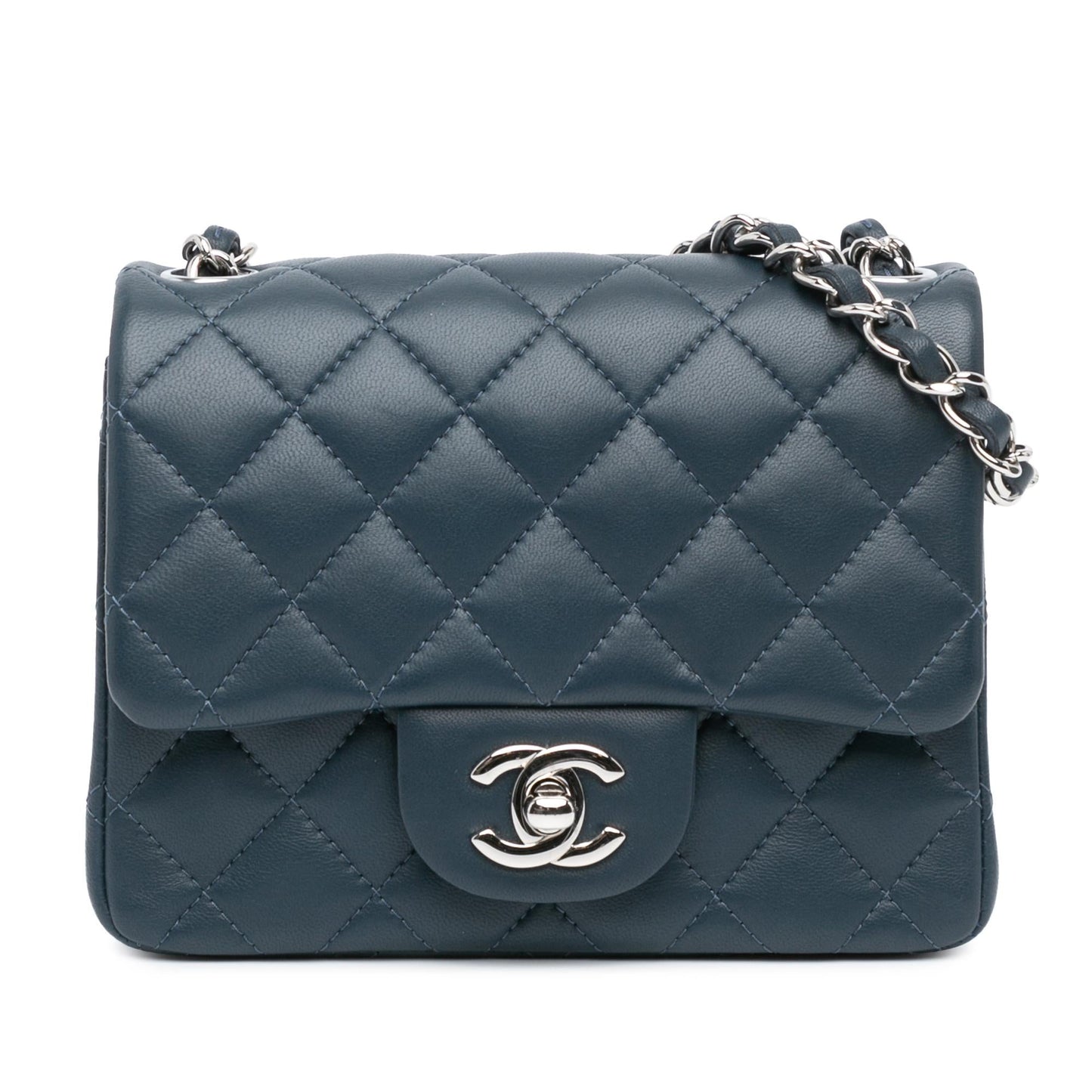 Chanel Square Classic Lambskin Single Flap Mini Bag Flap 14