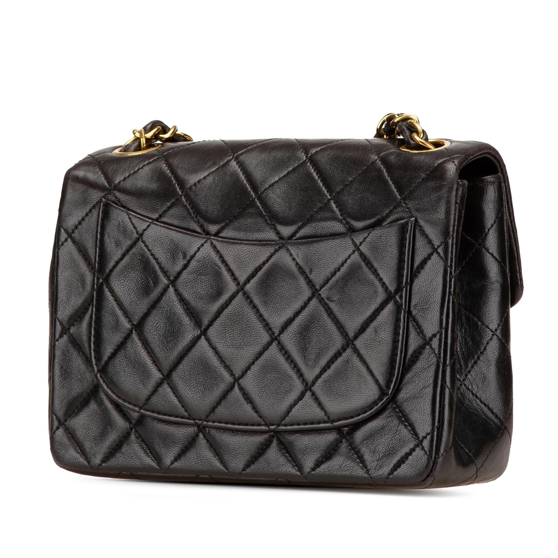 Chanel Square Classic Lambskin Single Flap Mini Bag Flap 15