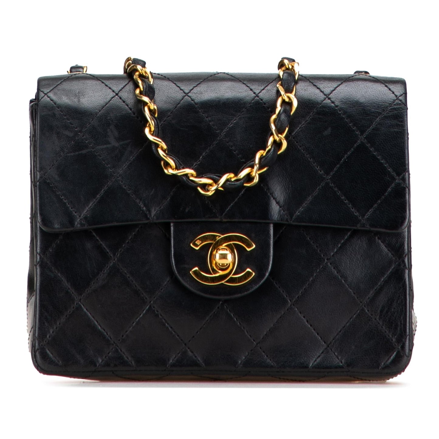 Chanel Square Classic Lambskin Single Flap Mini Bag Flap 16