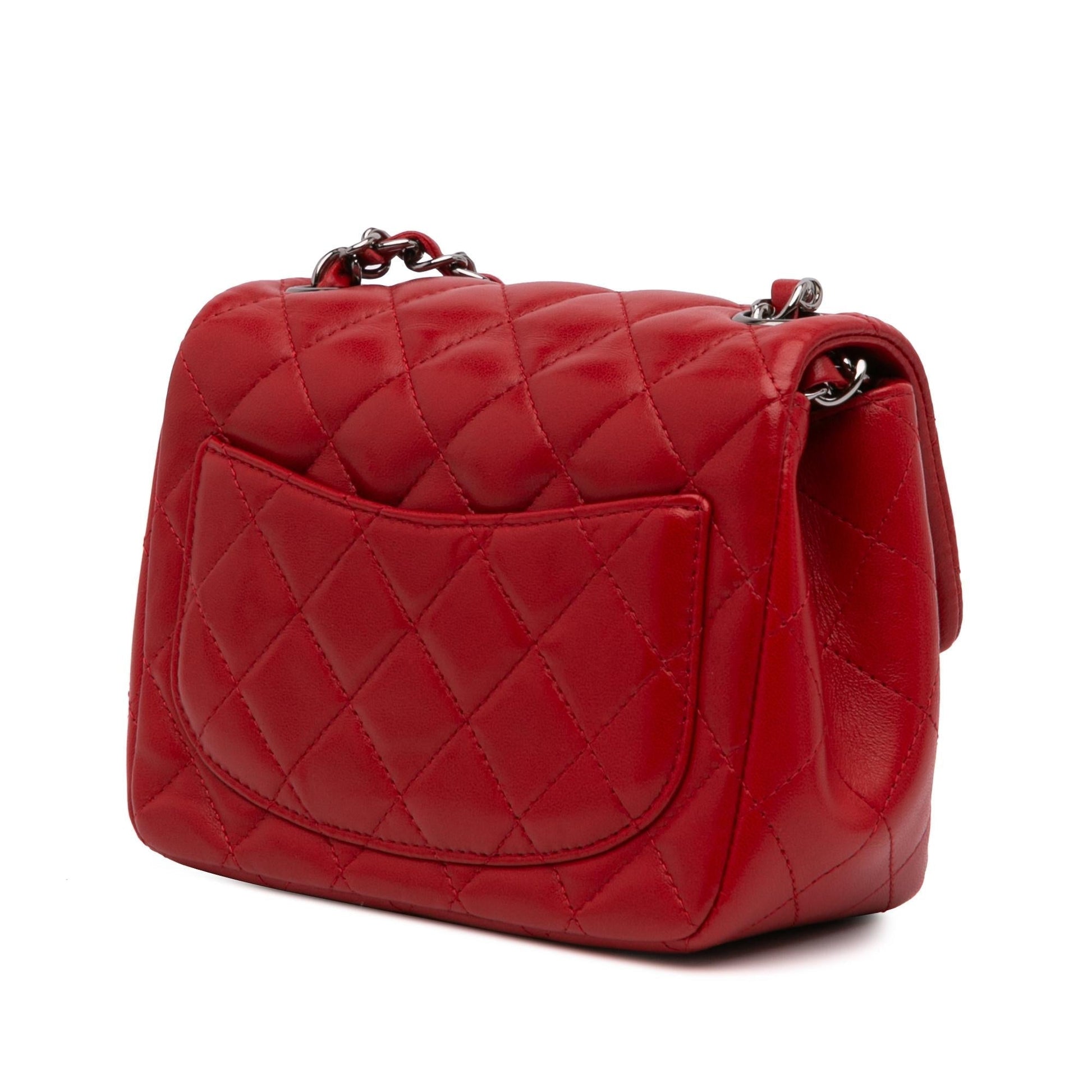 Chanel Square Classic Lambskin Single Flap Mini Bag Flap 20
