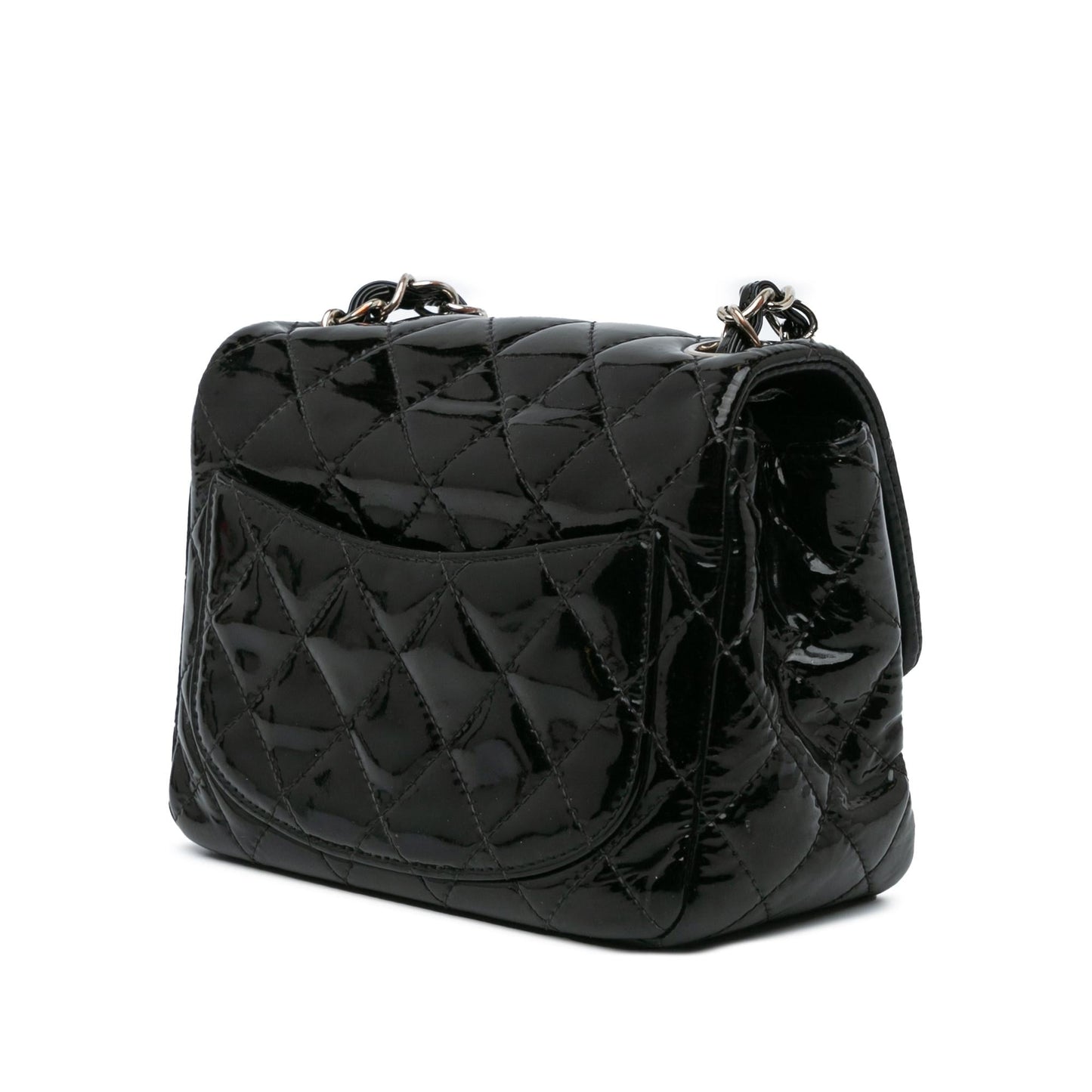 Chanel Square Classic Patent Single Flap Mini Bag Shg Onmio7