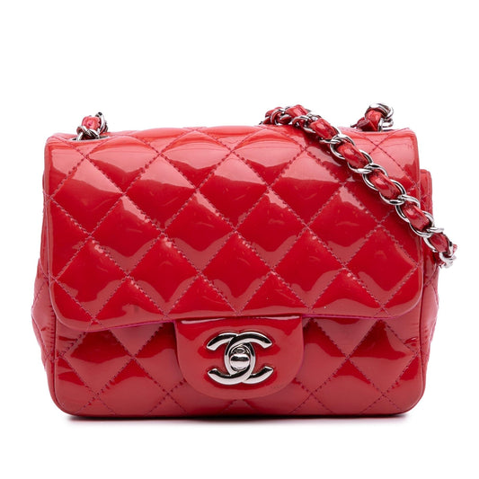 Chanel Square Classic Patent Single Flap Mini Bag Flap 9