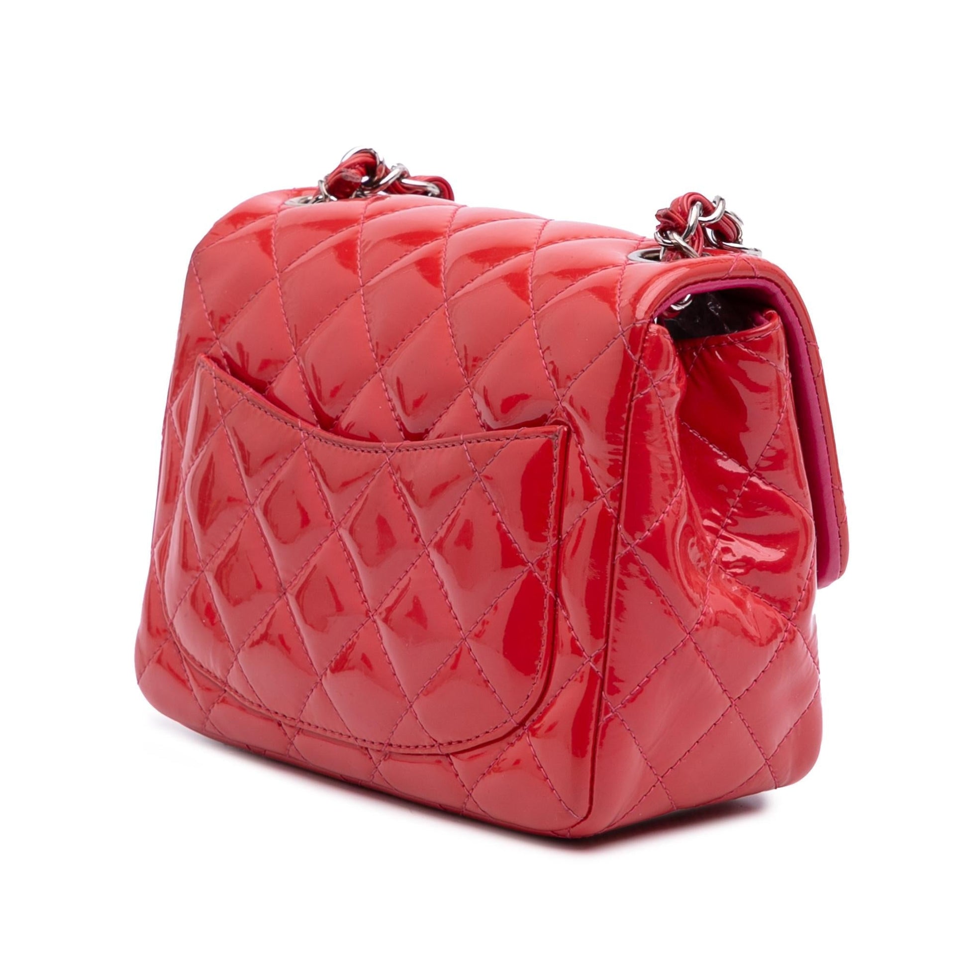 Chanel Square Classic Patent Single Flap Mini Bag Flap 9